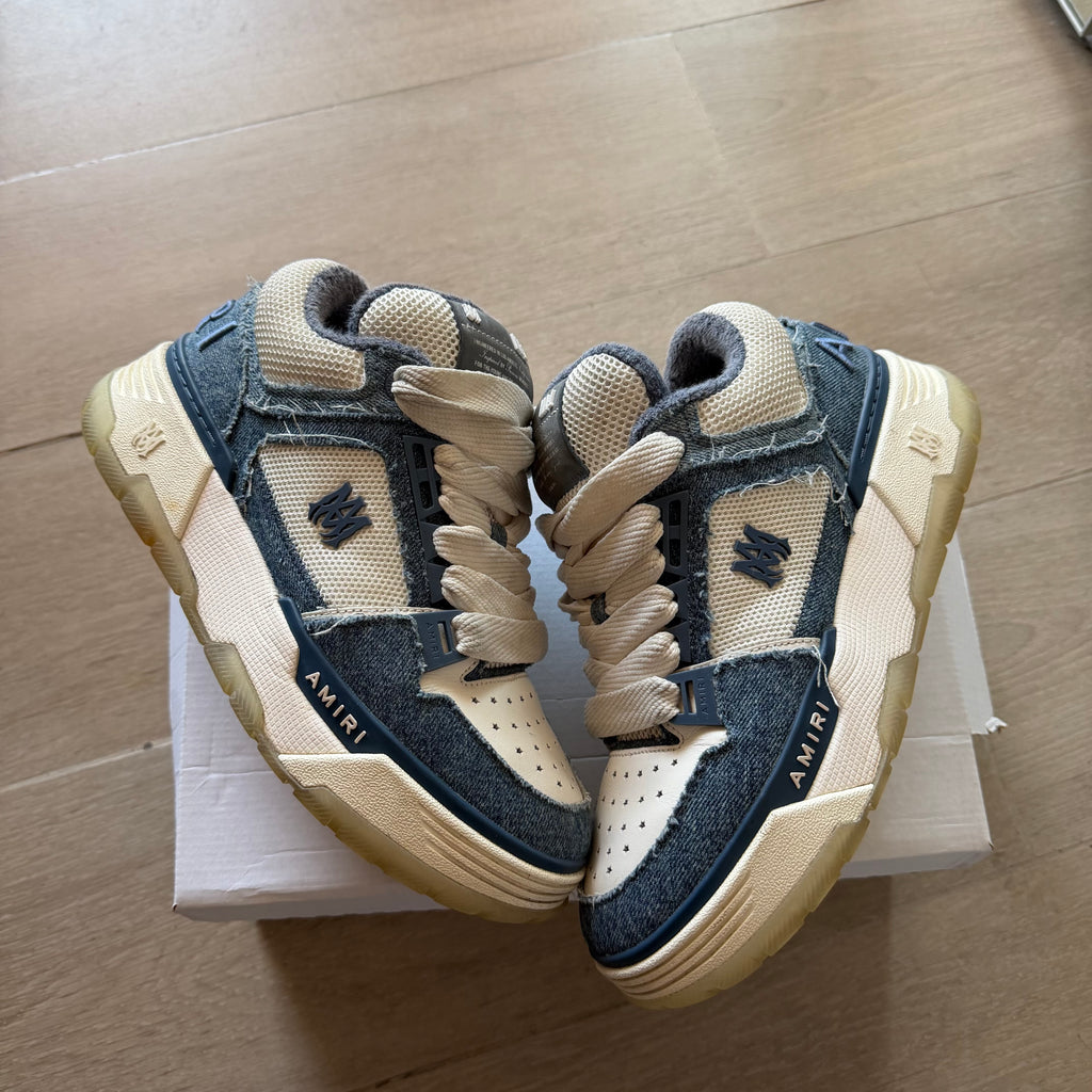 Amiri MA-1 Vintage Denim Washed Indigo Sneakers (41EU)