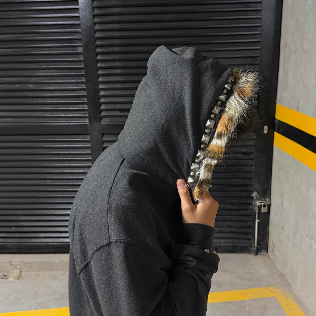 Gallery Dept. ATK “Art That Kills” Faux Fur Lined Zip Up Hoodie (S/M)