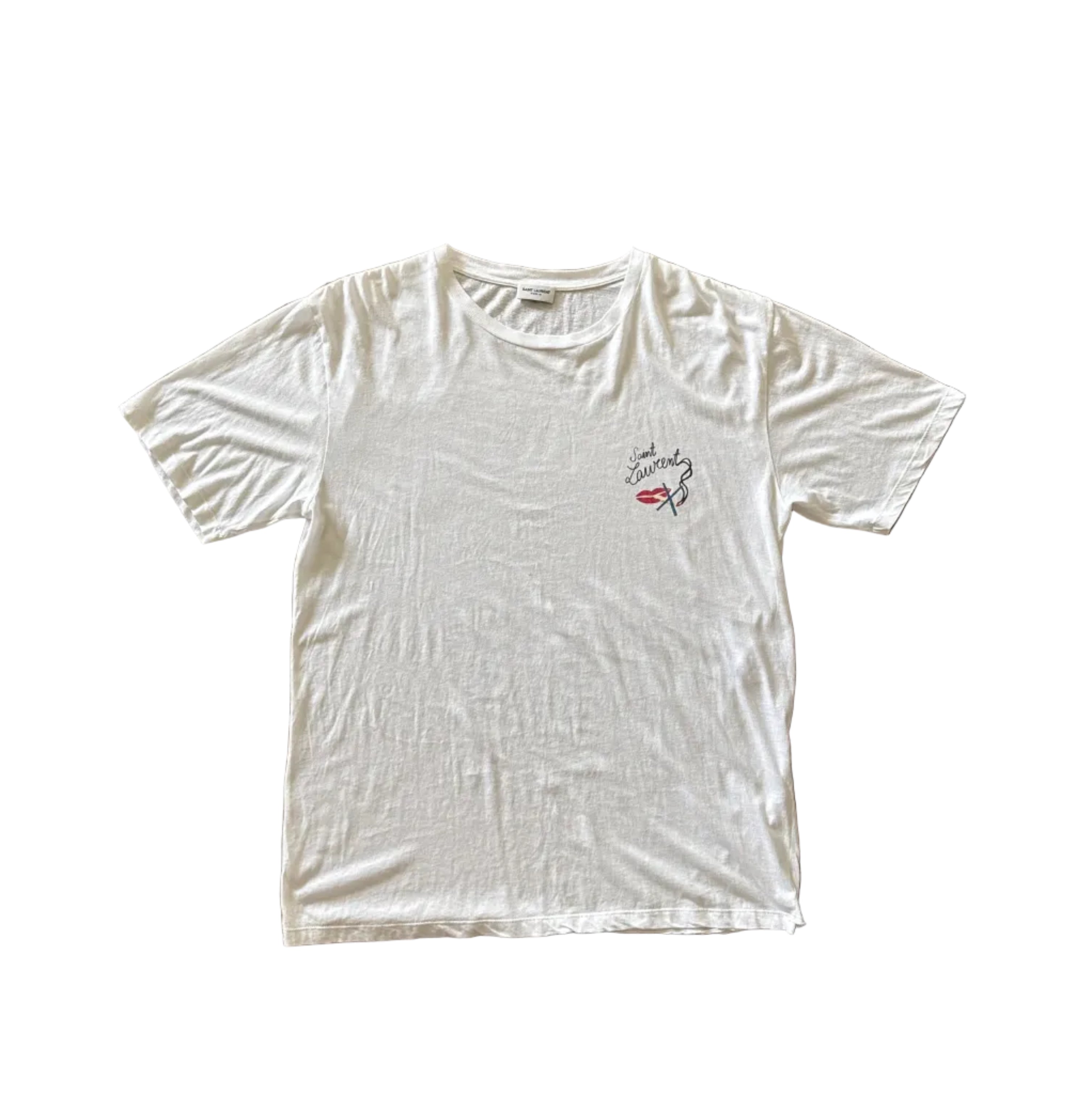 Saint Laurent Paris No Smoking Logo Tee White – drippinchimba