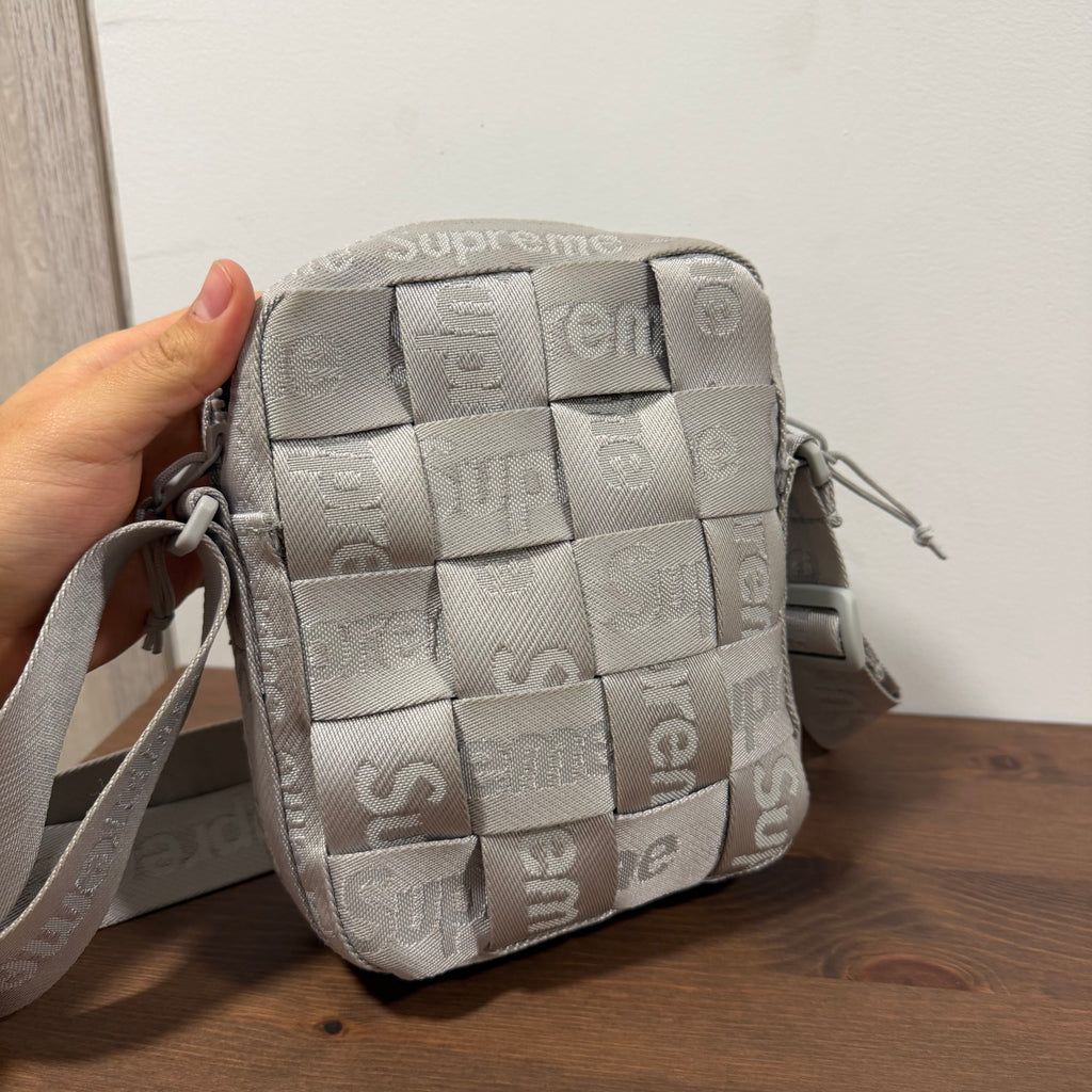 Supreme Woven Shoulder Bag Grey