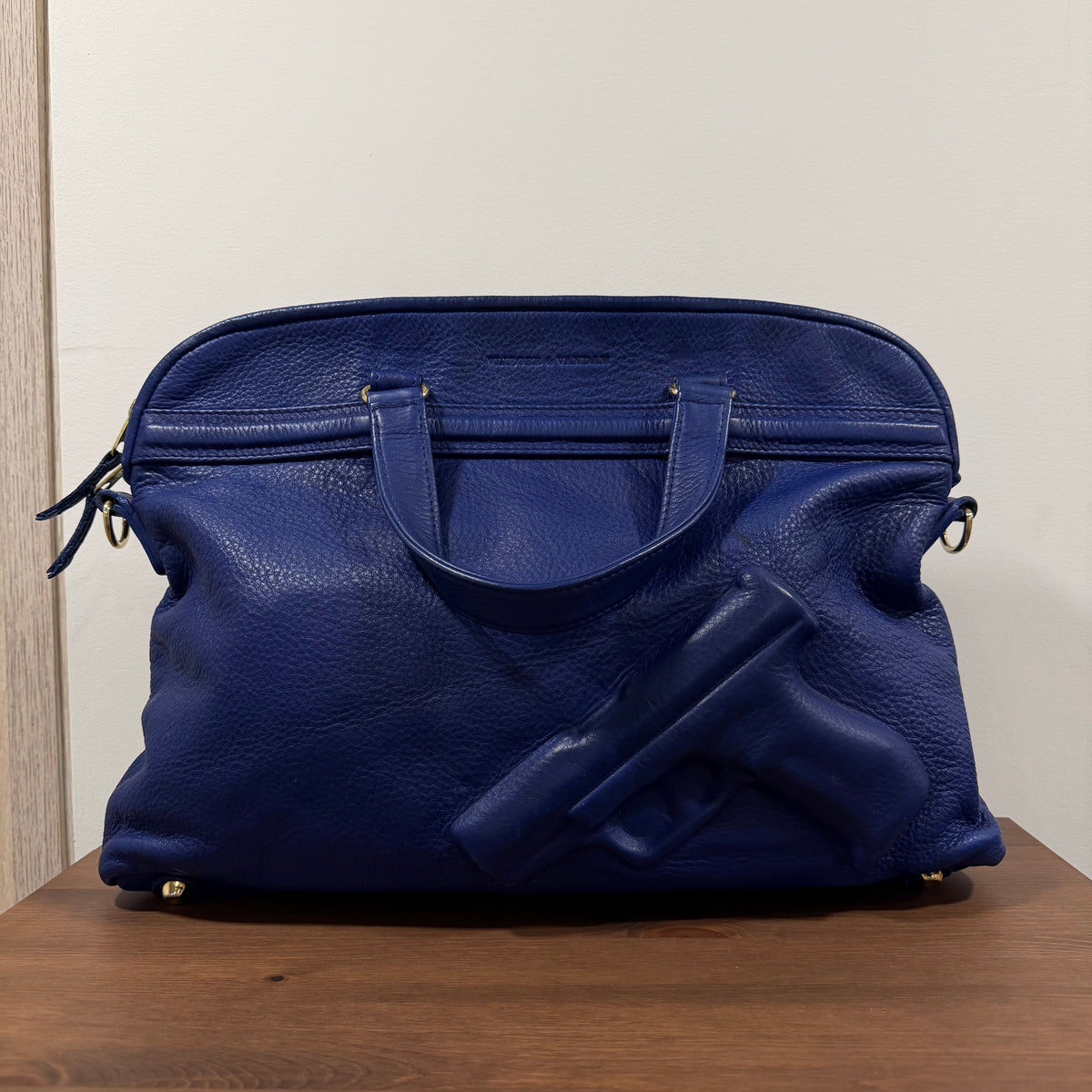 Vlieger & Vandam Leather Gun Bag Blue