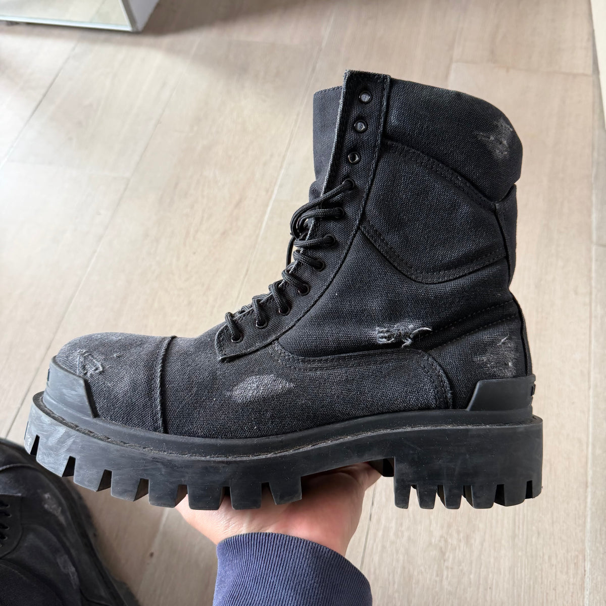 Balenciaga Strike Boots Black Canvas (43EU)