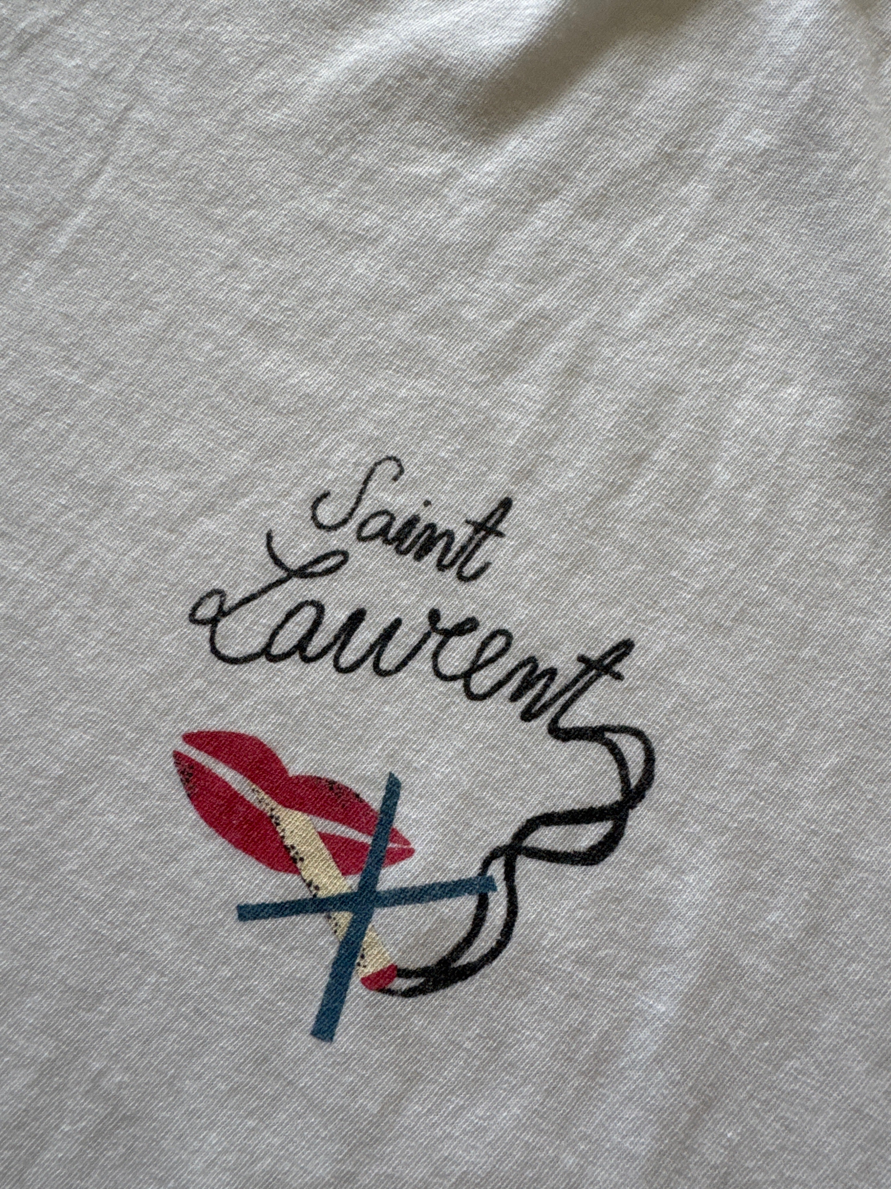Saint Laurent Paris No Smoking Logo Tee White
