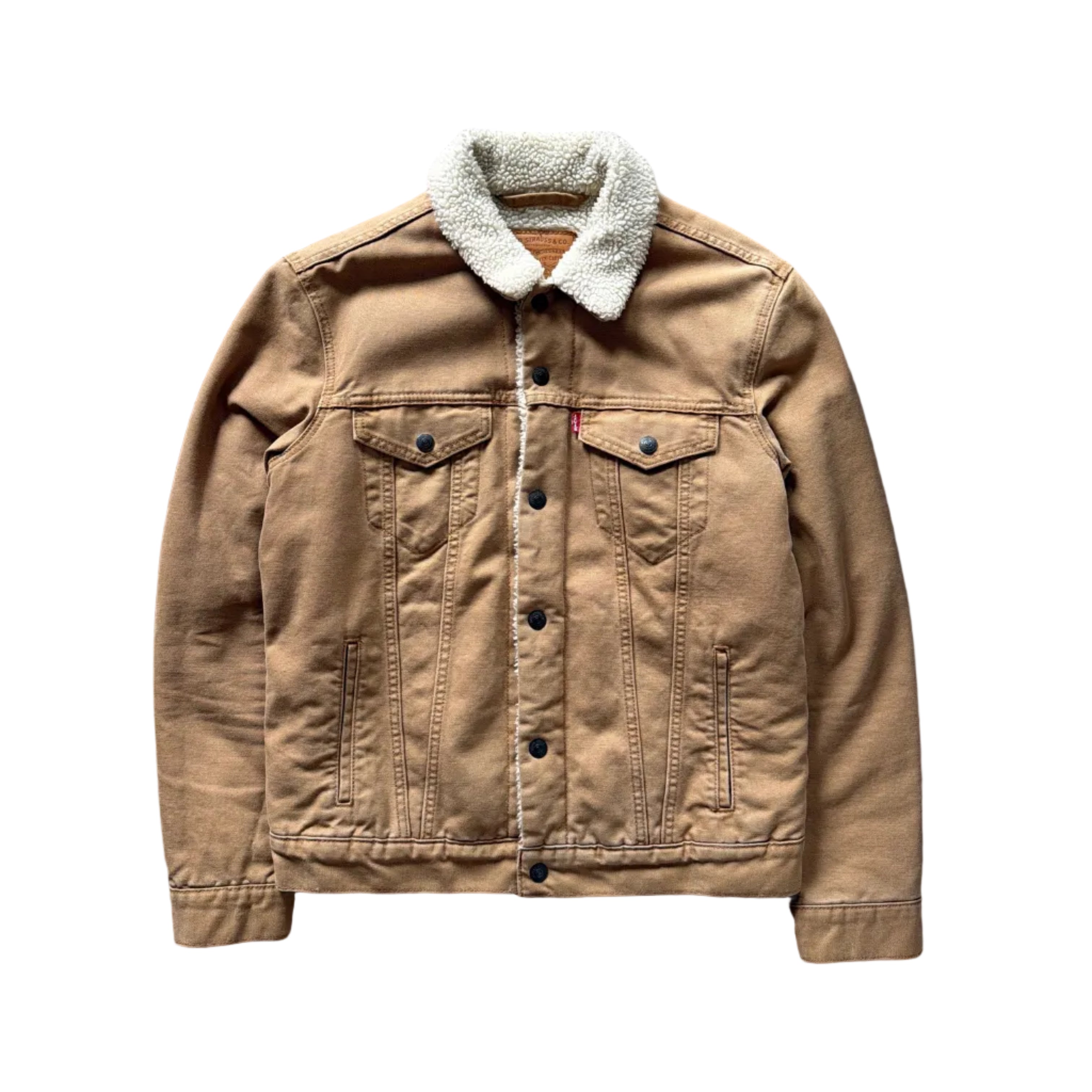 Levis Type III Button Up Sherpa Trucker Jacket Beige