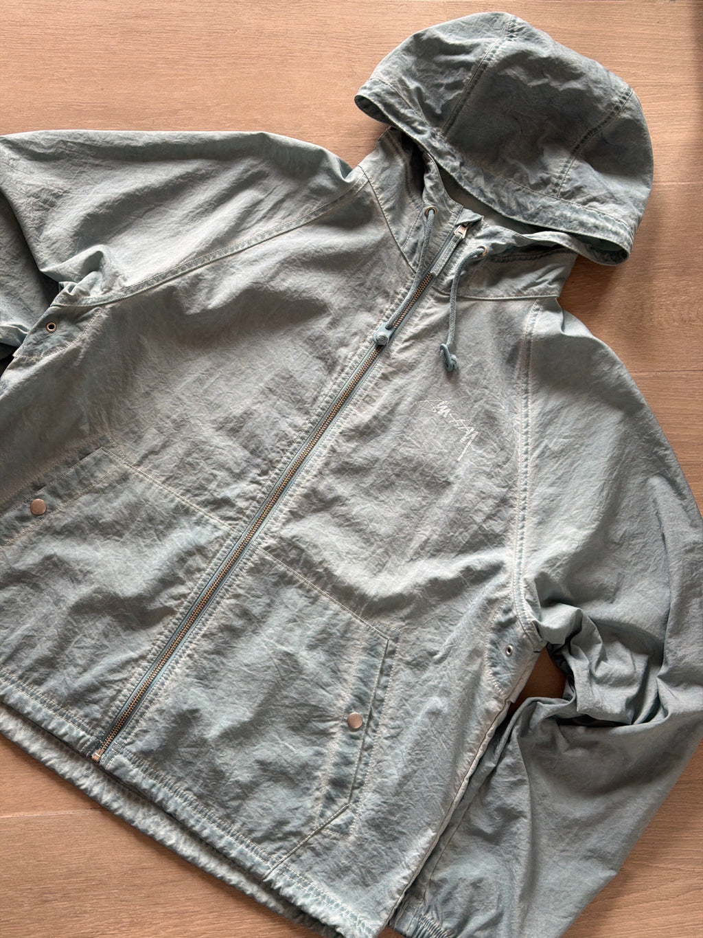Stüssy Beach Garment Dyed Shell Jacket Blue