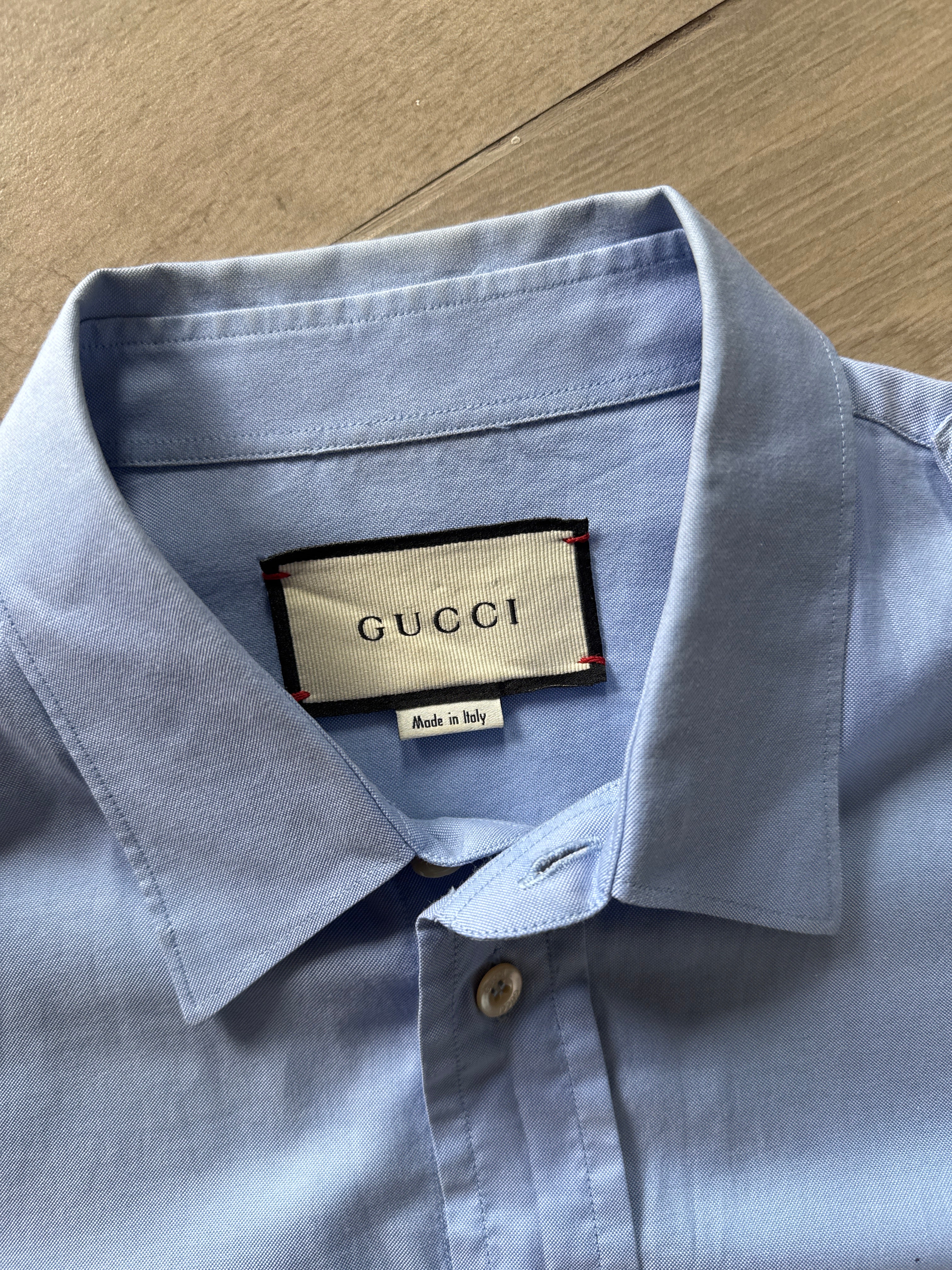 Gucci Embroidered Sheep Shirt Blue