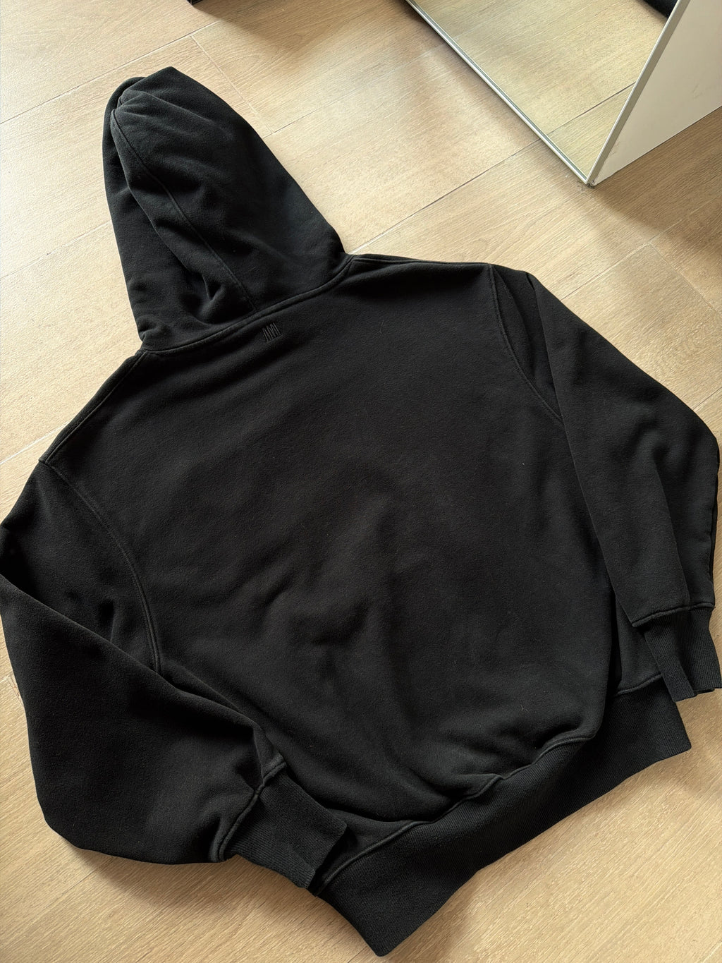 AMI Paris De Coeur Big Logo Hoodie Black
