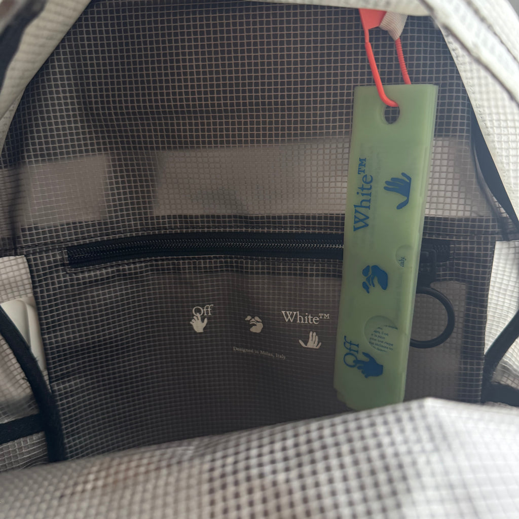 2020 Off-White Arrow PVC Backpack Black/White