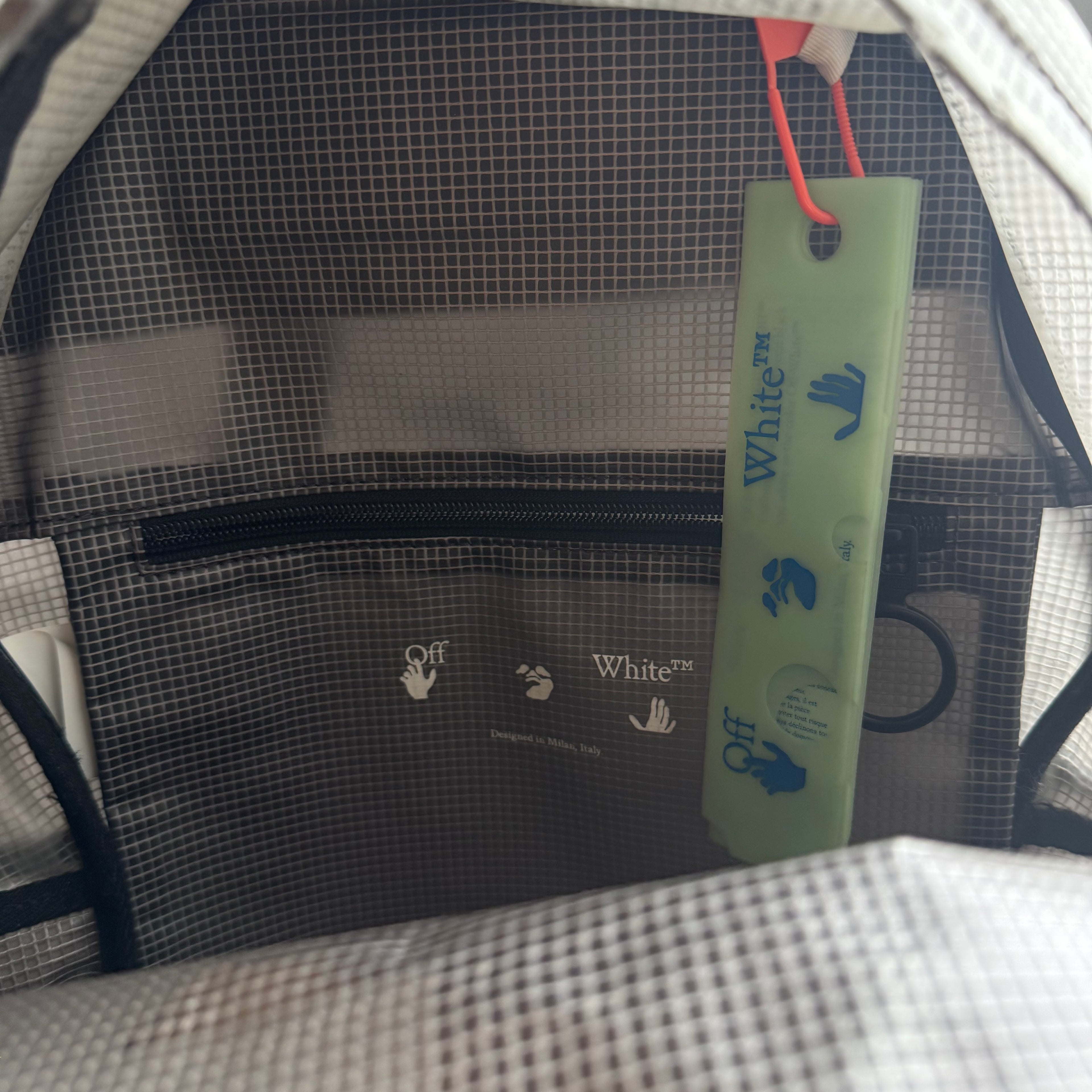 2020 Off-White Arrow PVC Backpack Black/White