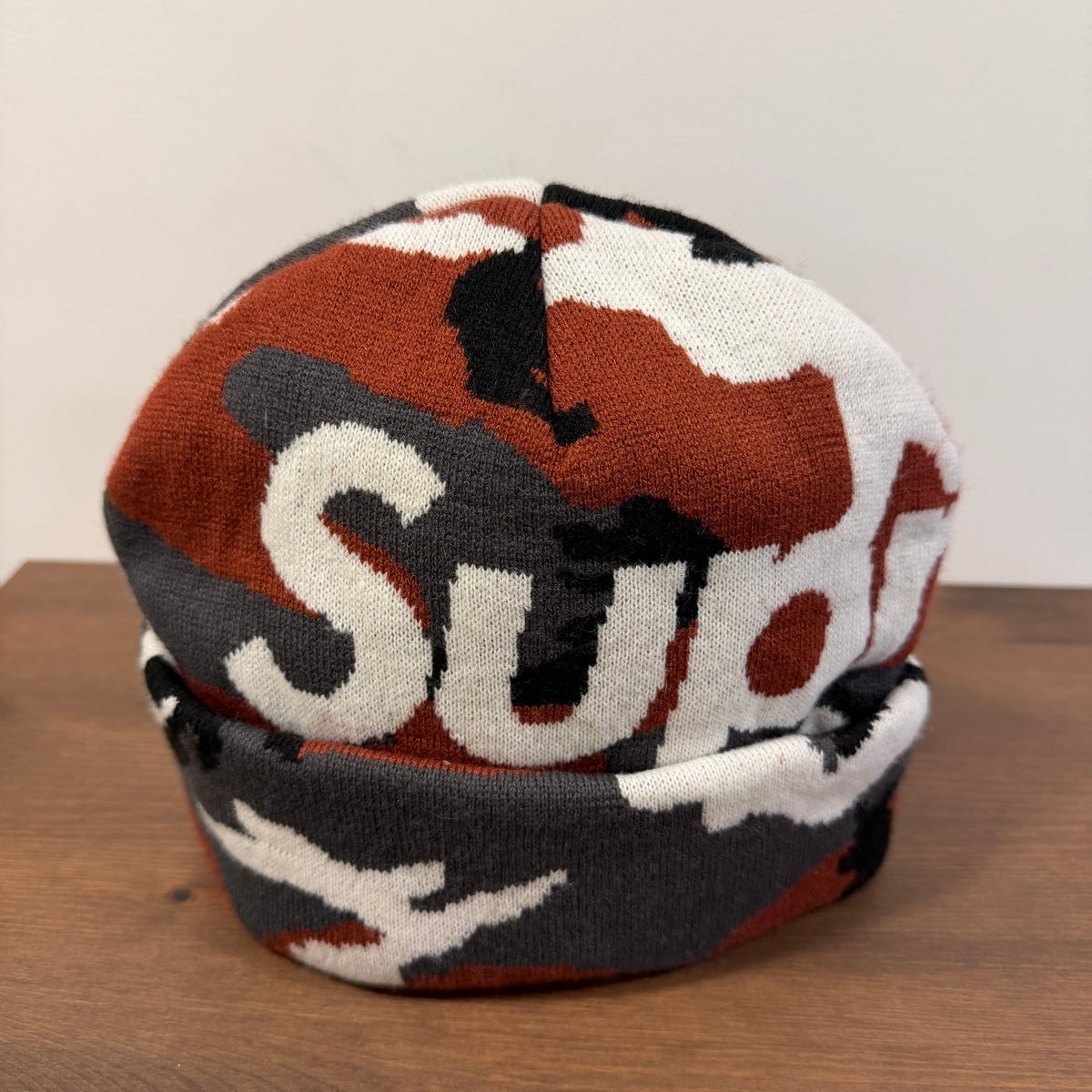 Supreme Big Logo Red Camo Beanie