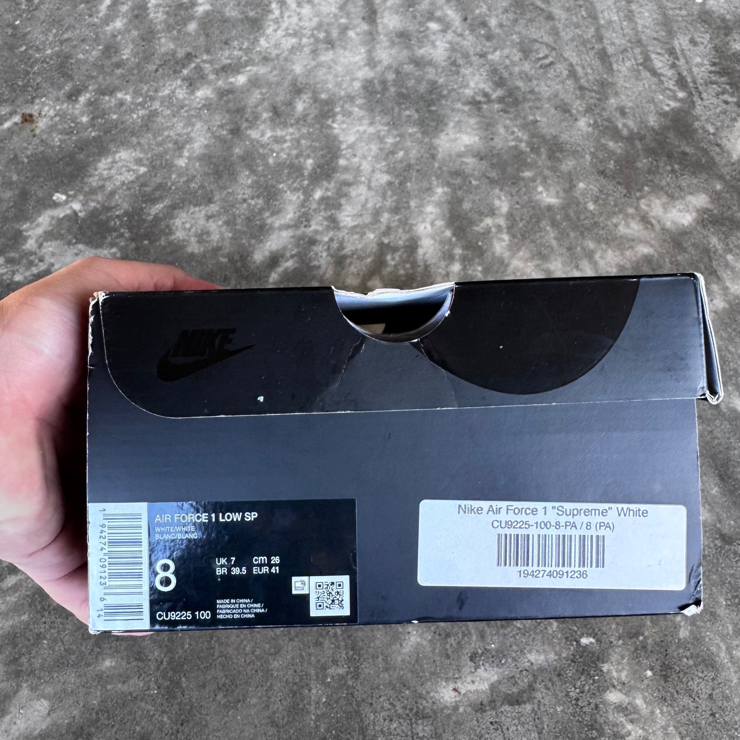 Nike x Supreme Air Force 1 07’ Triple White 8US