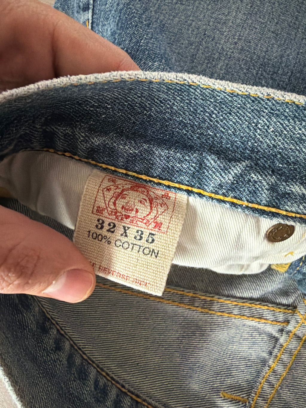Evisu Osaka Faded Denim Vintage Blue Jeans