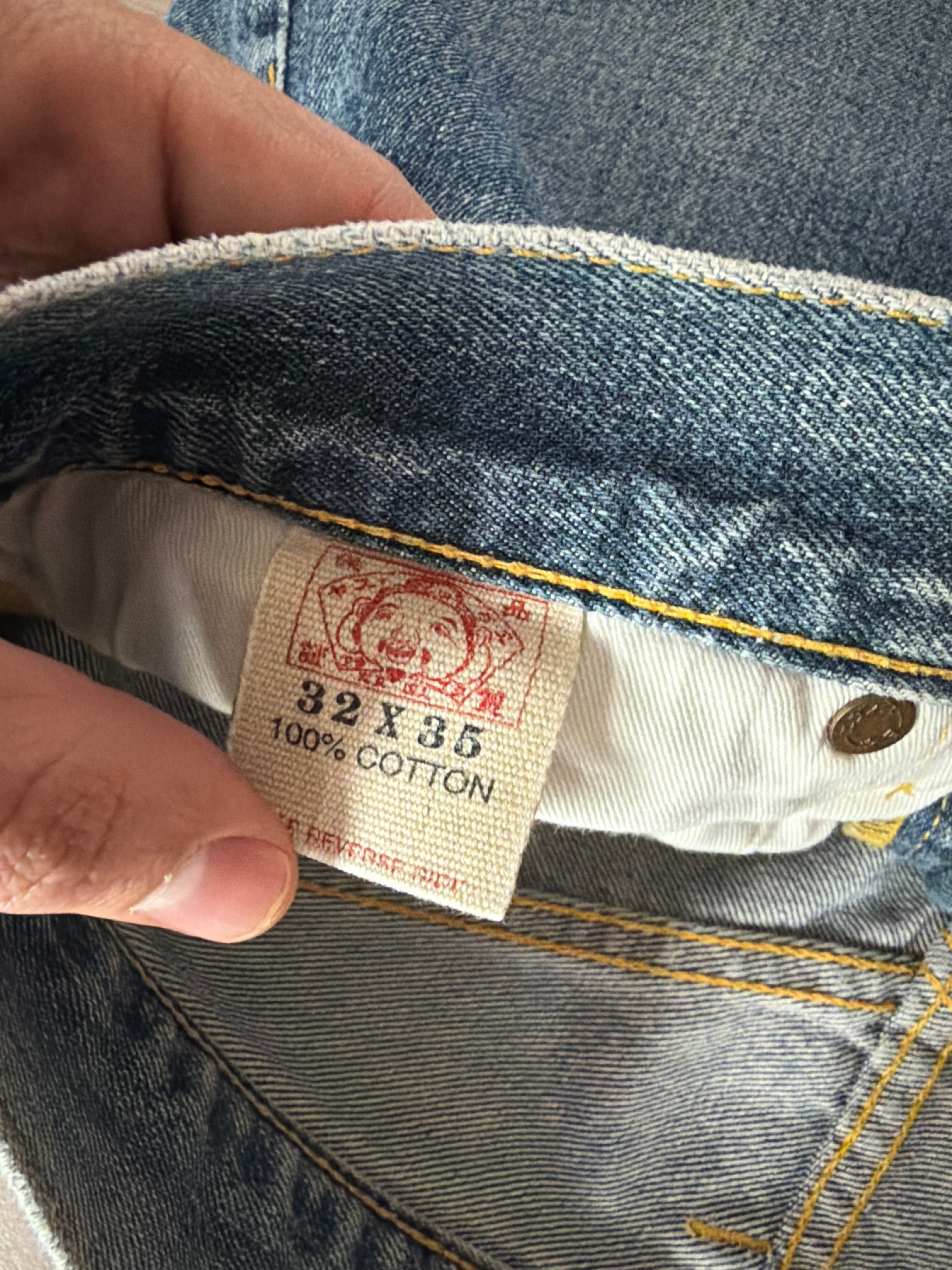 Evisu Osaka Faded Denim Vintage Blue Jeans