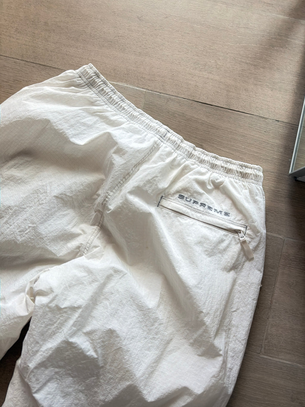SS24 Supreme x Nike Ripstop Track Pants White