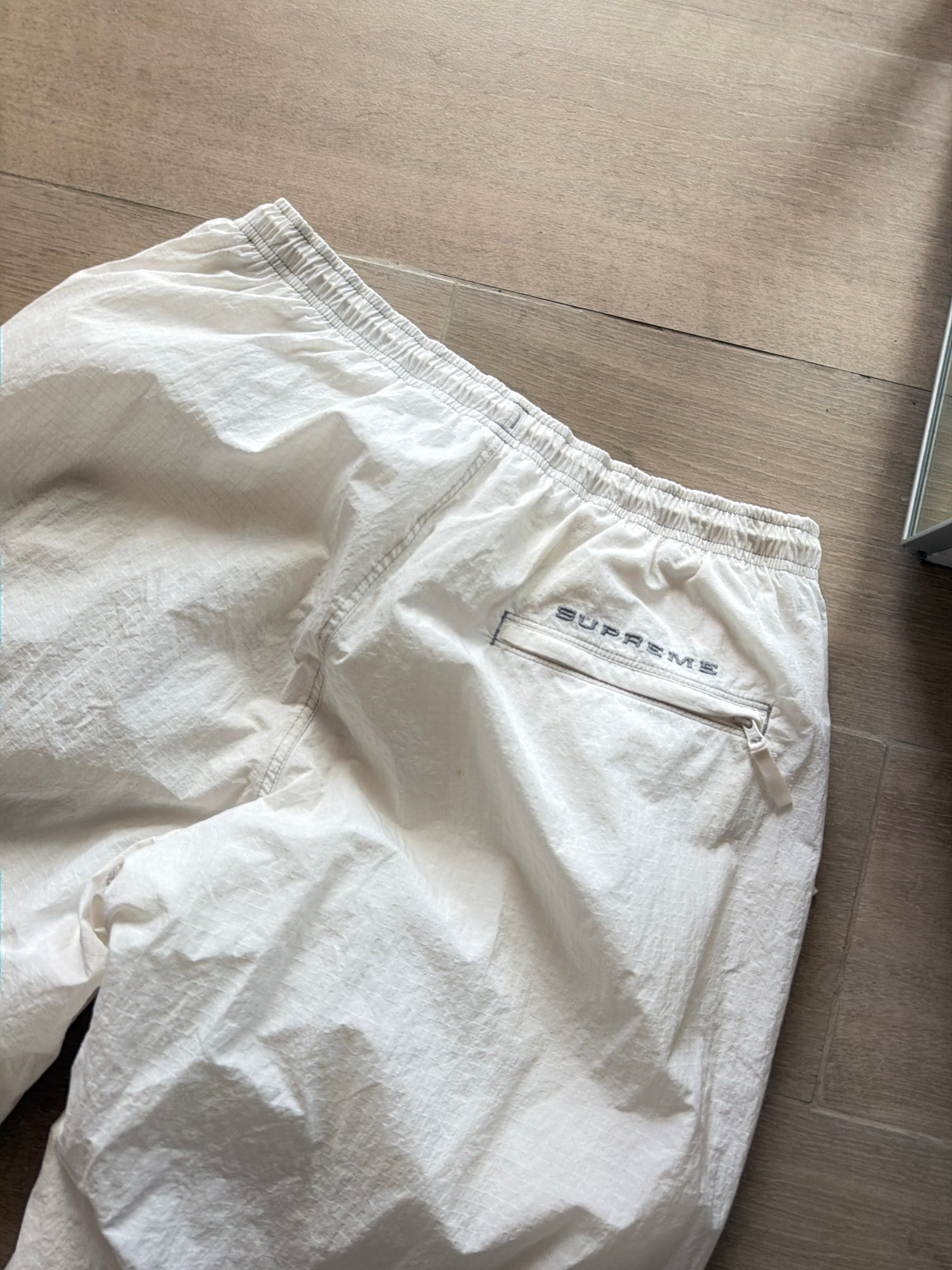 SS24 Supreme x Nike Ripstop Track Pants White
