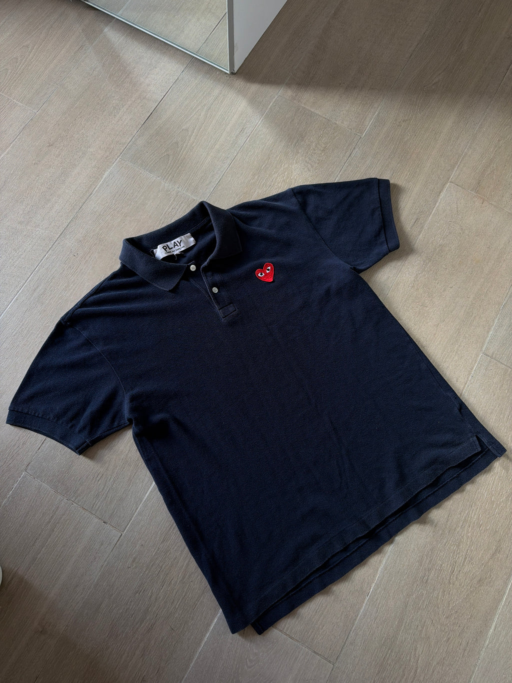 Comme Des Garçons PLAY Mini Heart Polo Shirt Navy