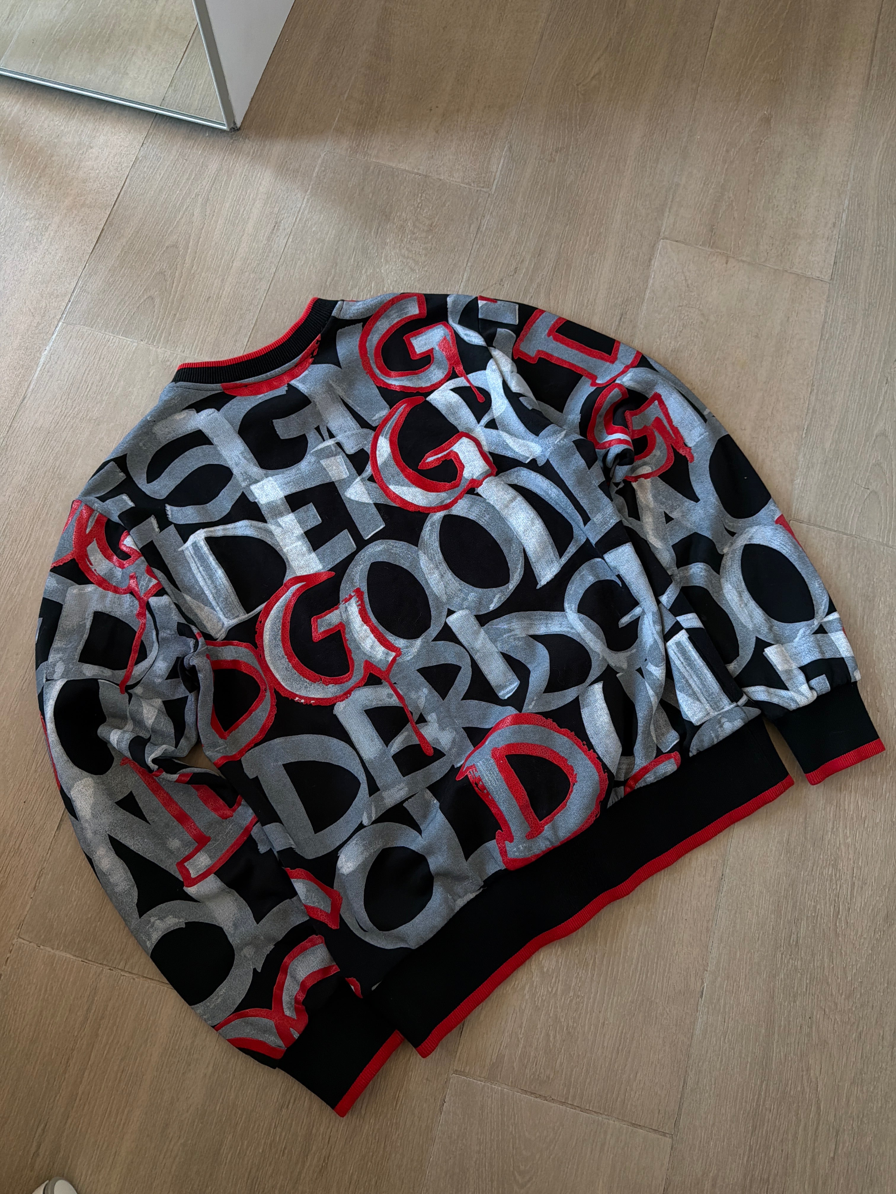 Dolce&Gabanna Black Multicolor Graffiti Print Sweatshirt
