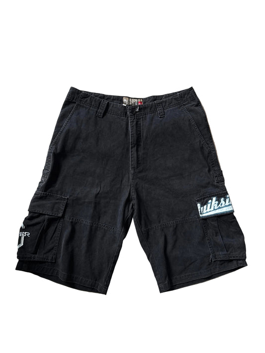 2000s Quicksilver Faded Cargo Shorts Black