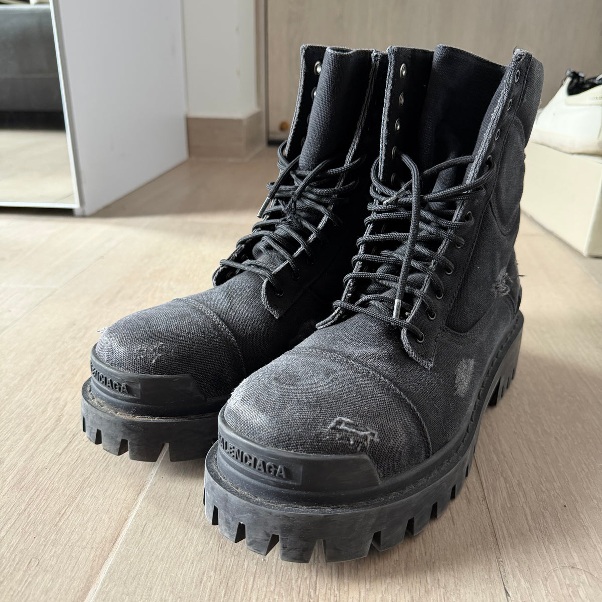 Balenciaga Strike Boots Black Canvas (43EU)