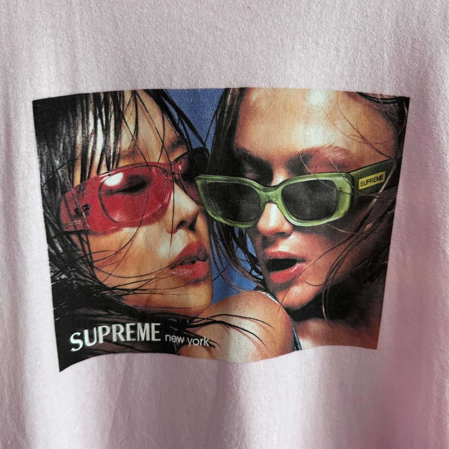 Supreme New York Sunglasses Tee Pink