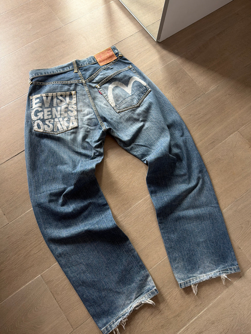 Evisu Osaka Faded Denim Vintage Blue Jeans