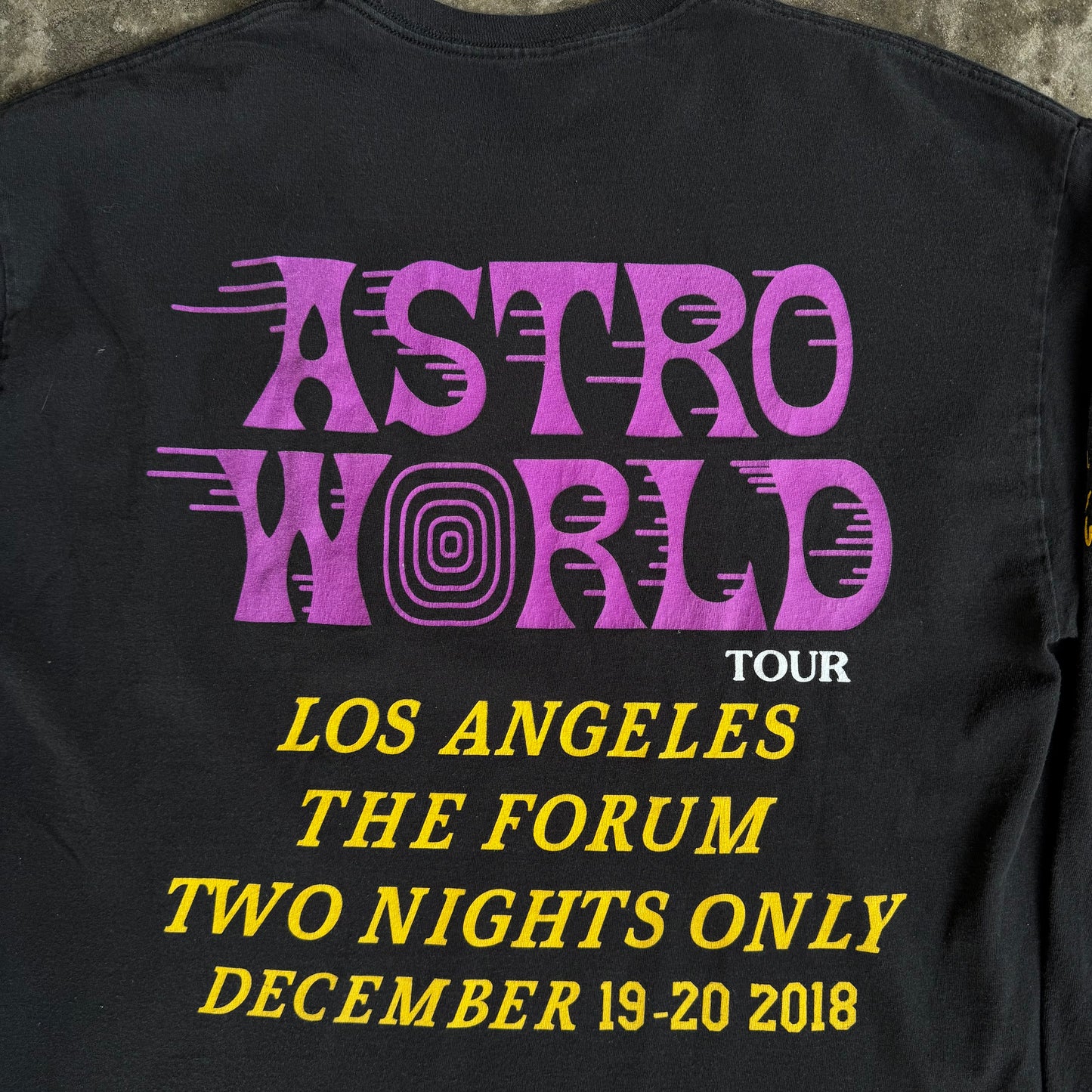 2018 Travis Scott Astroworld Live At The Forum “Two Nights Only” Black Longsleeve