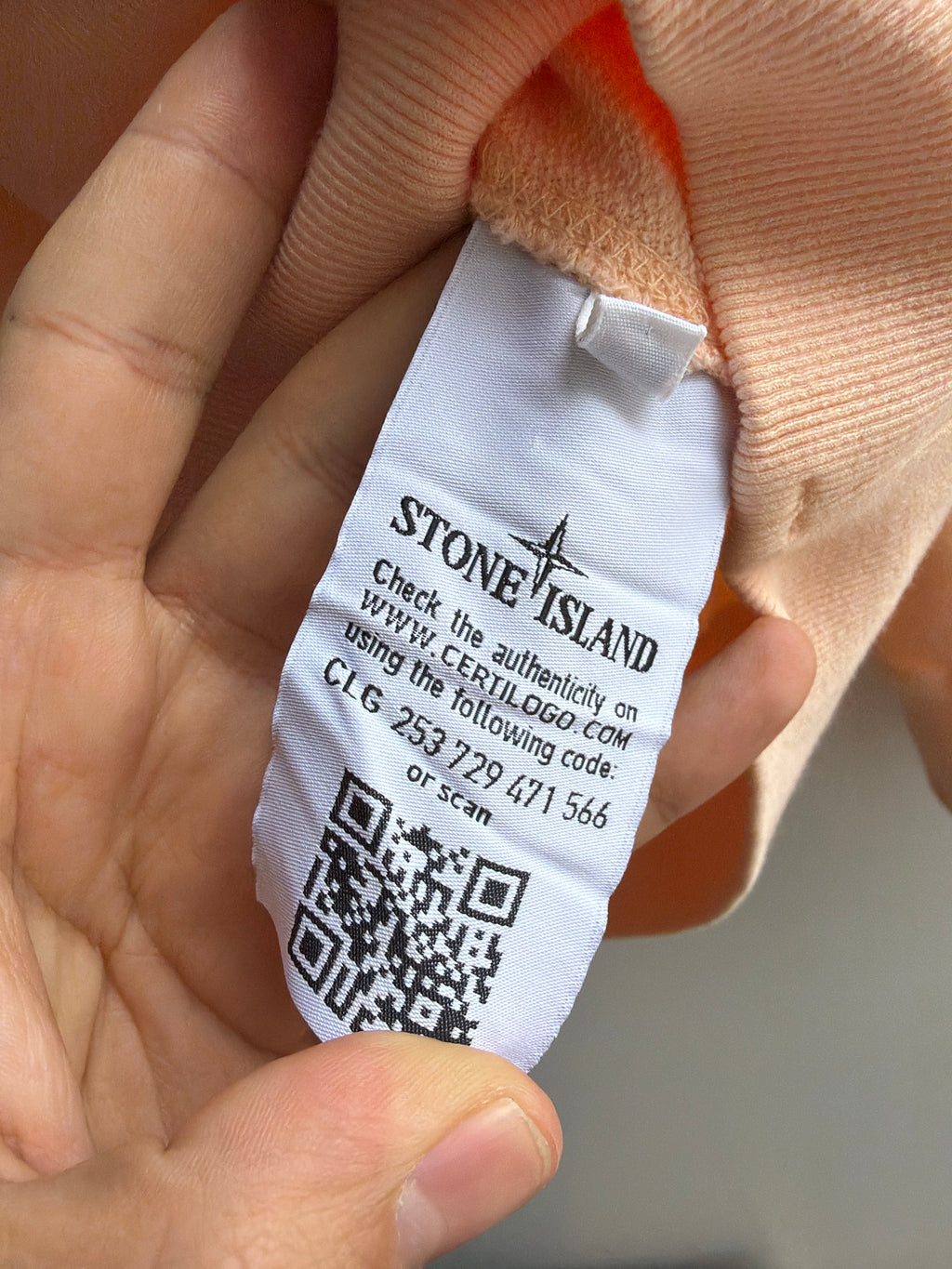 Stone Island Logo Patch Crewneck Salmon