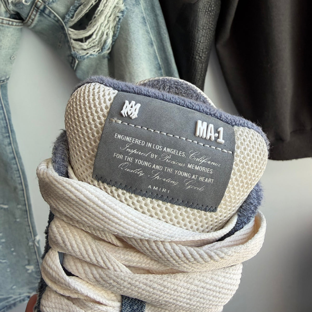Amiri MA-1 Vintage Denim Washed Indigo Sneakers (41EU)