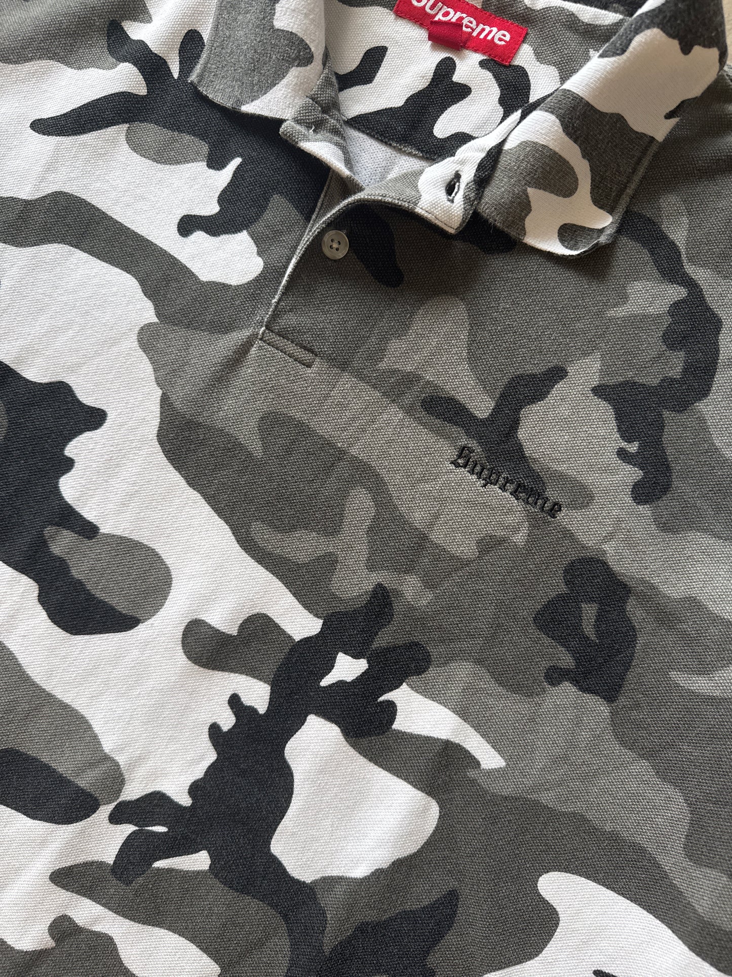 Supreme Washed Camo Polo Snow Camo