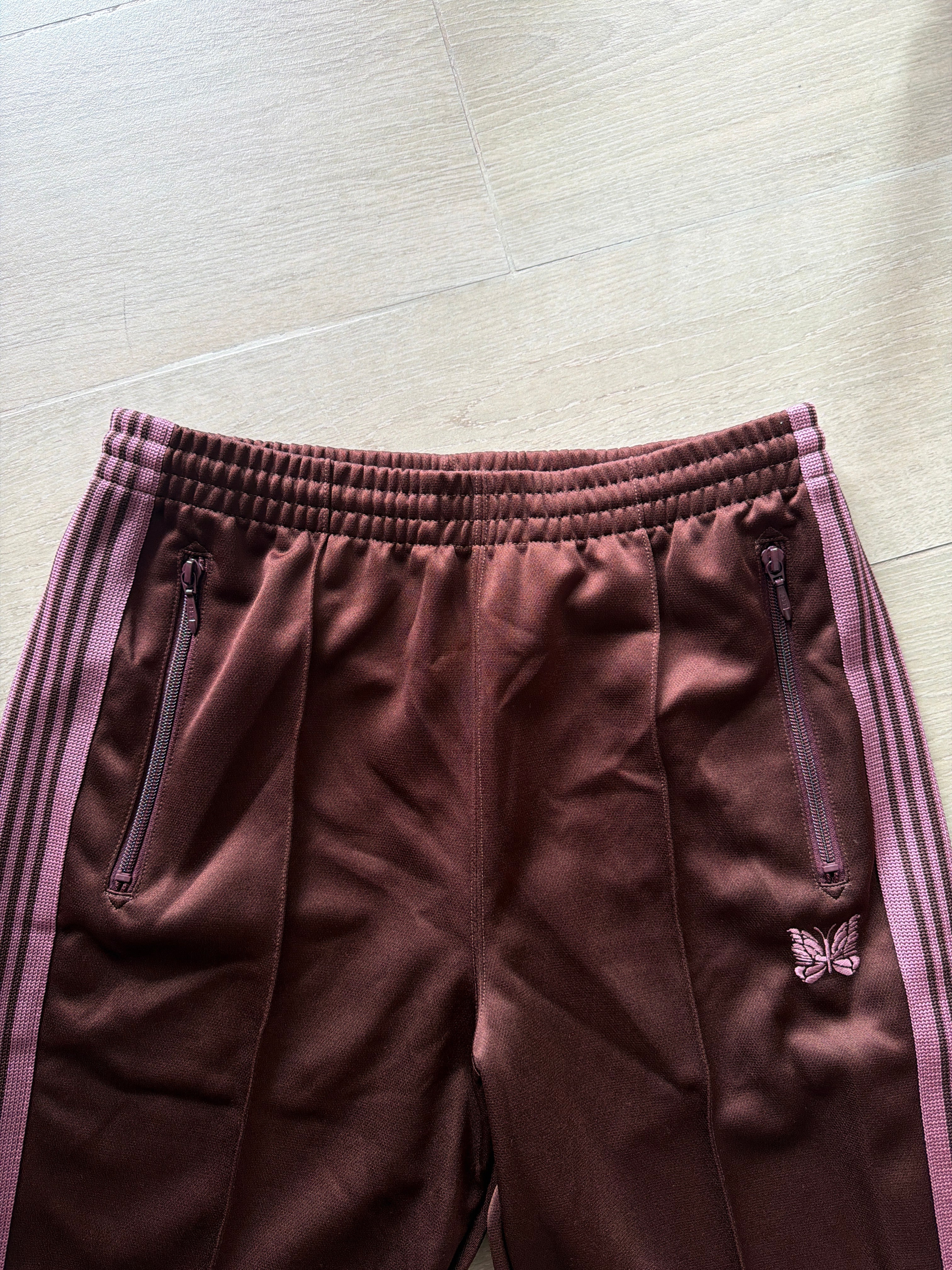 Needles Japan Classic Straight Track Pants Maroon/Pink