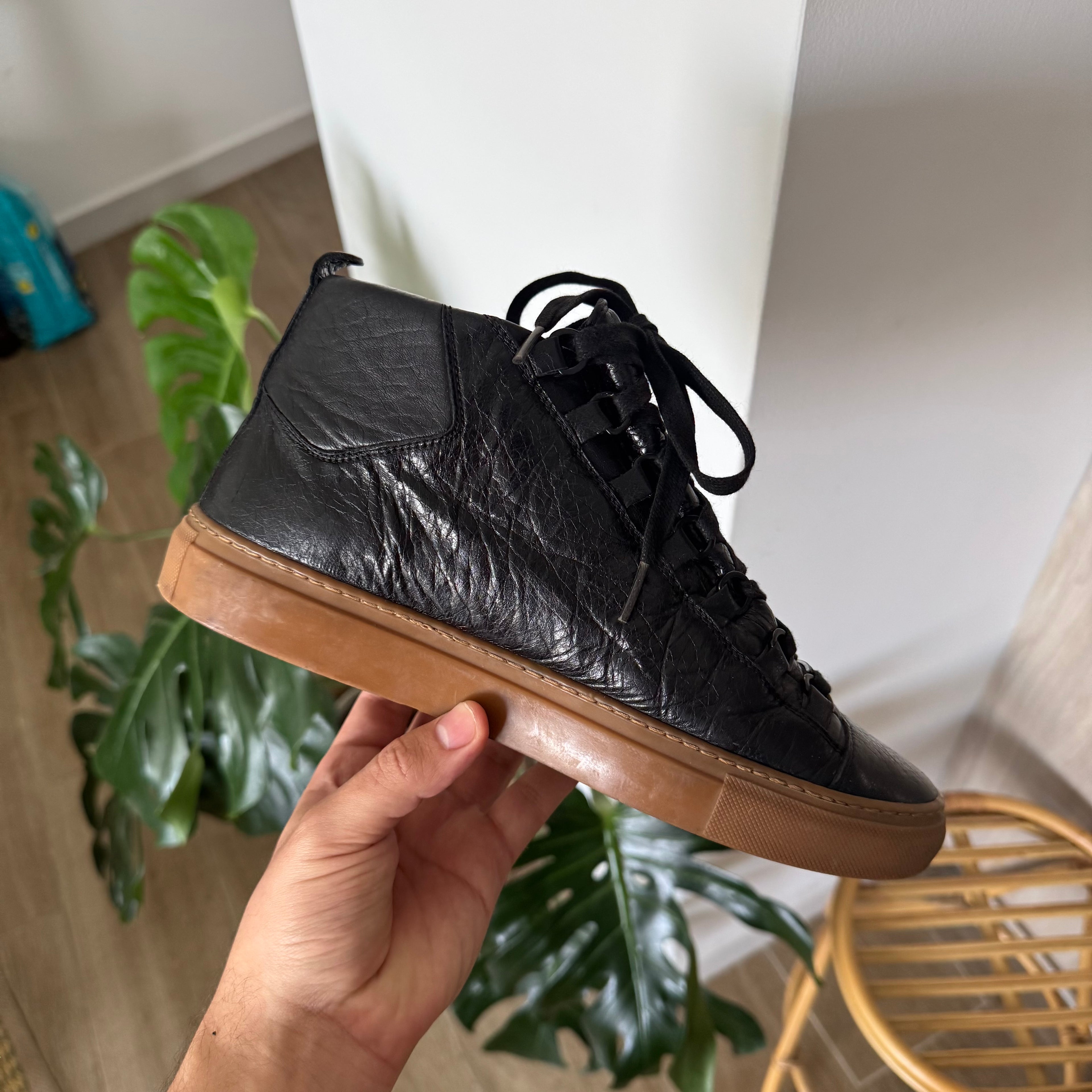 Balenciaga Arena High Top Black/Gum Sneakers
