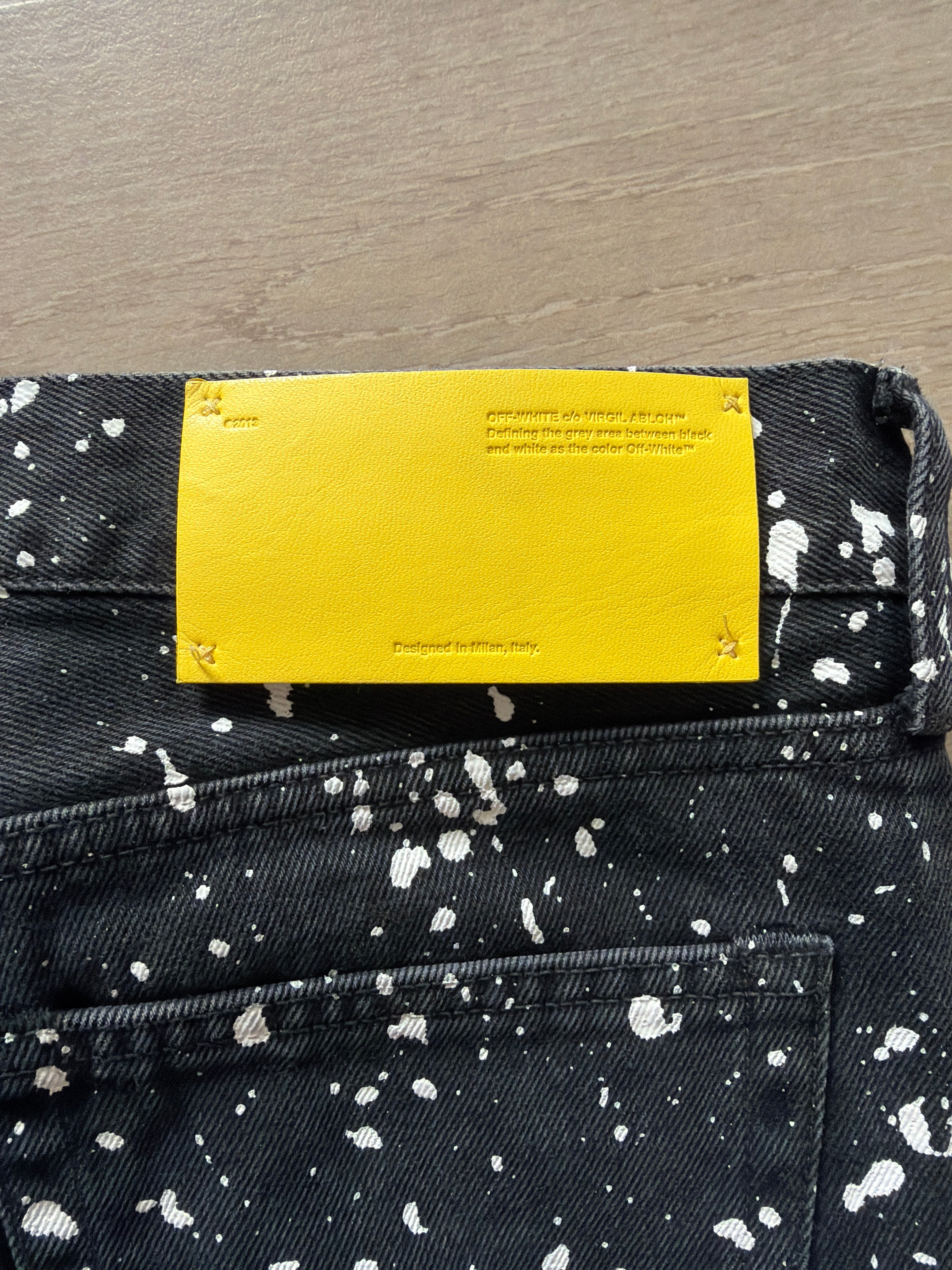 Off-White Black Diag Outline Paint Splatter Jeans “Black”