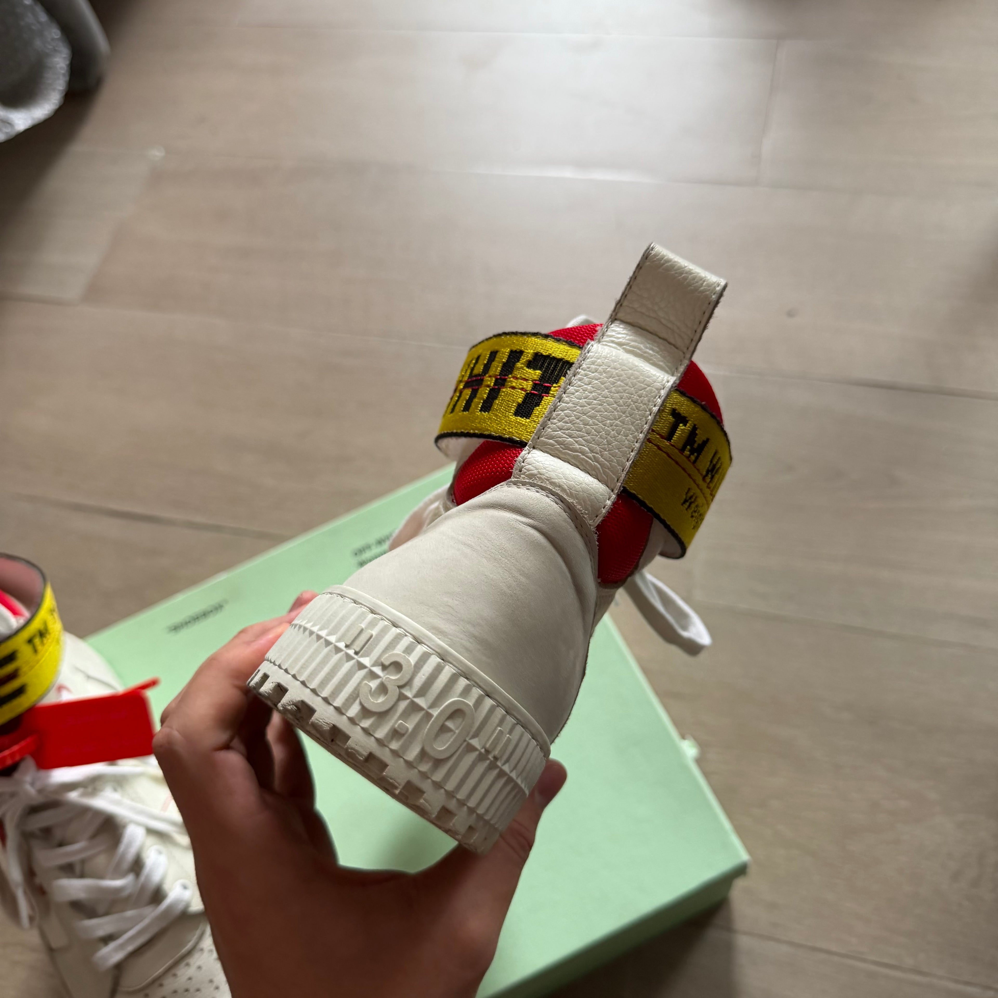 Off-White Industrial Belt Hi Top Sneaker White/Red