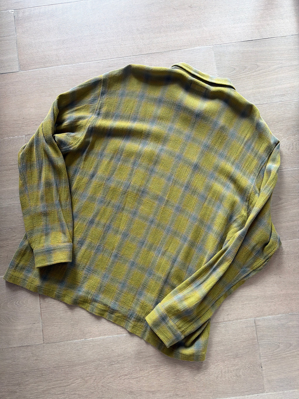 Stüssy Zip Twisted Yarn Plaid Shirt Green