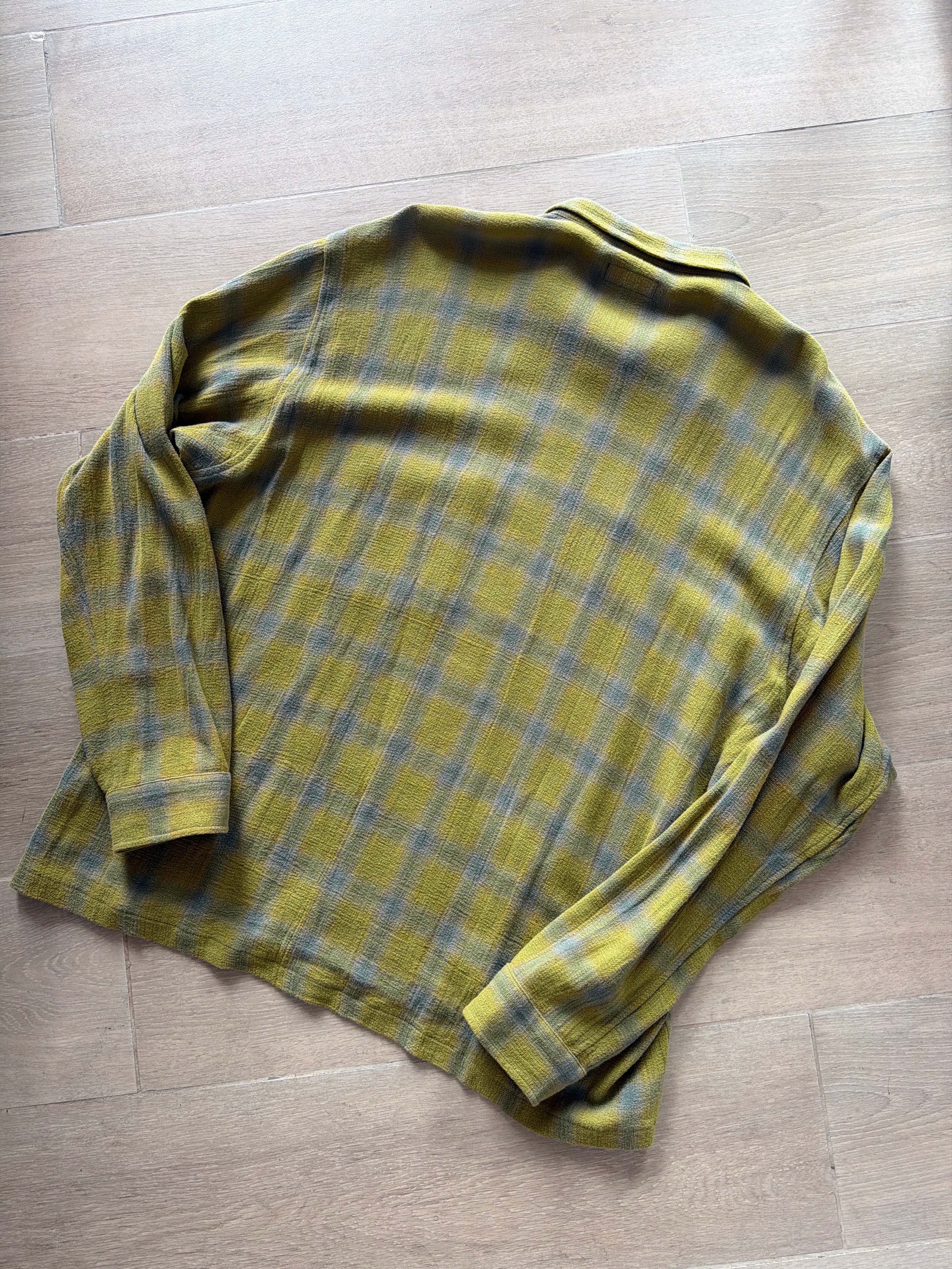 Stüssy Zip Twisted Yarn Plaid Shirt Green