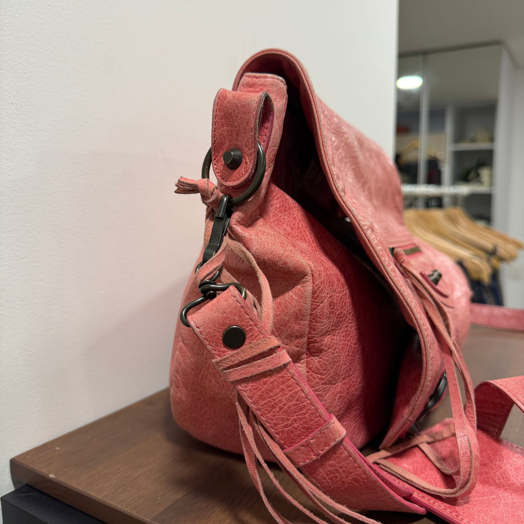 Balenciaga City Folk Messenger Bag Pink