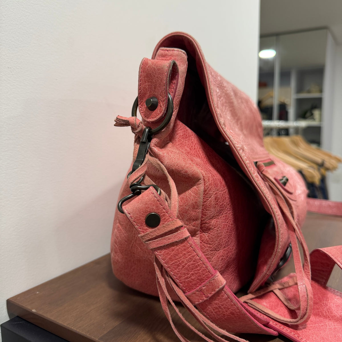 Balenciaga City Folk Messenger Bag Pink