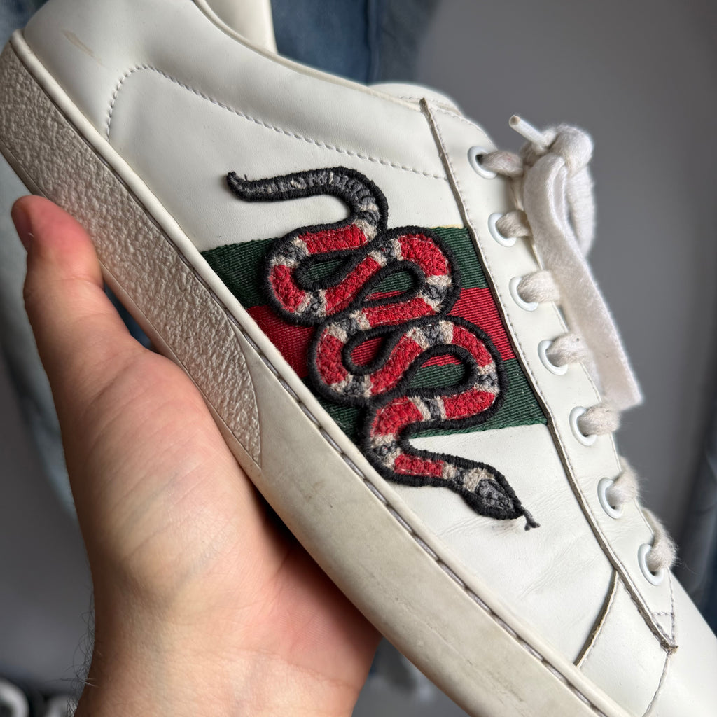 Gucci Ace Embroidered Snake Sneakers (10US)