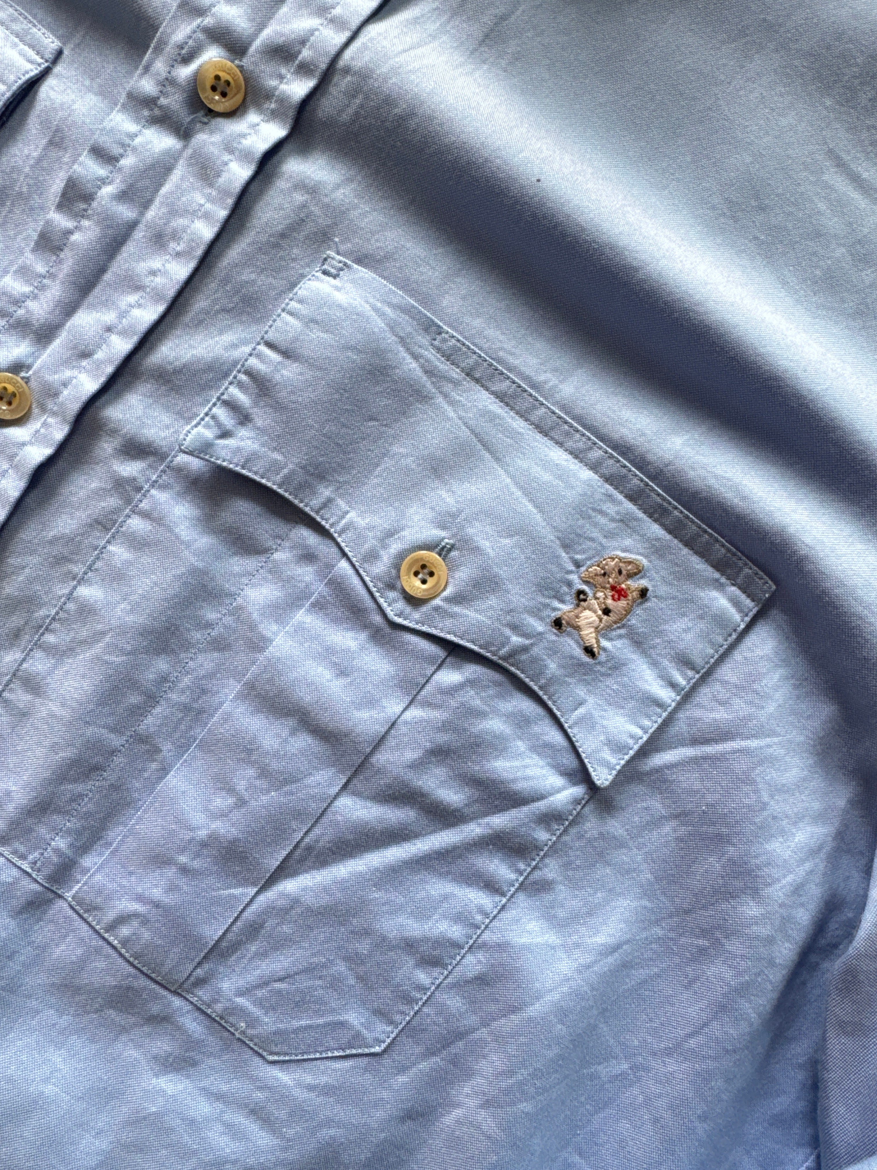 Gucci Embroidered Sheep Shirt Blue