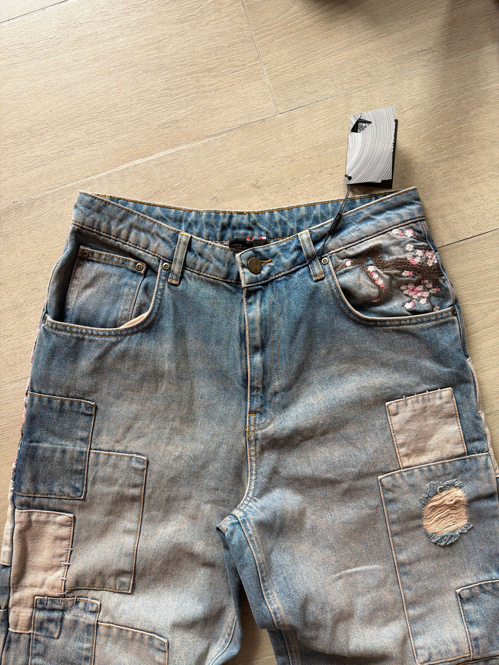 Derschutze Blossom Patchwork Washed Denim (31w)