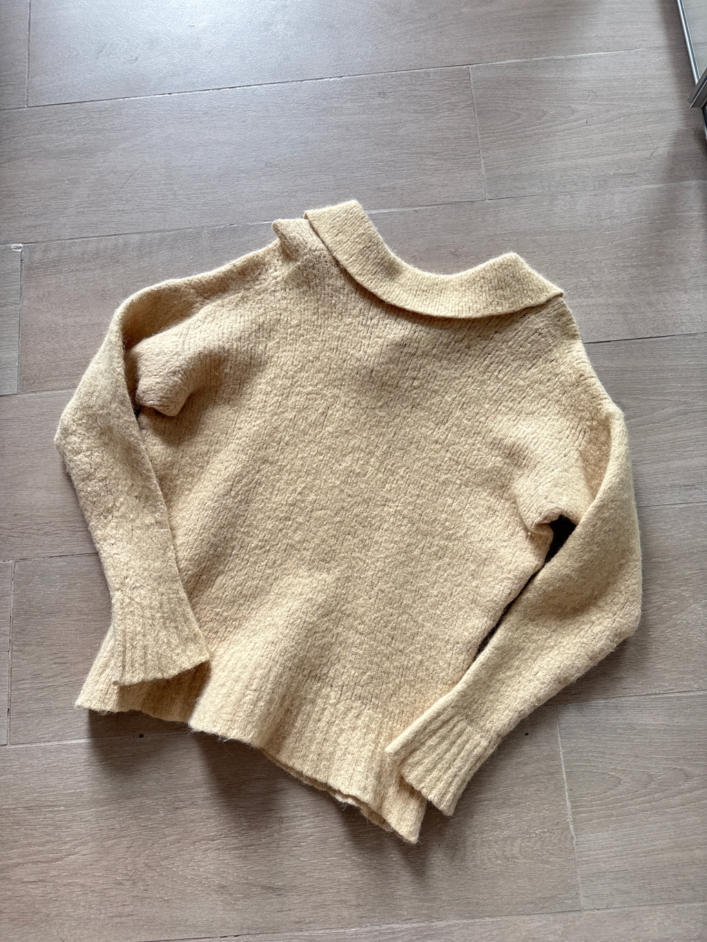 AMI Paris Brushed Knit Alpaca Blend Polo Sweater