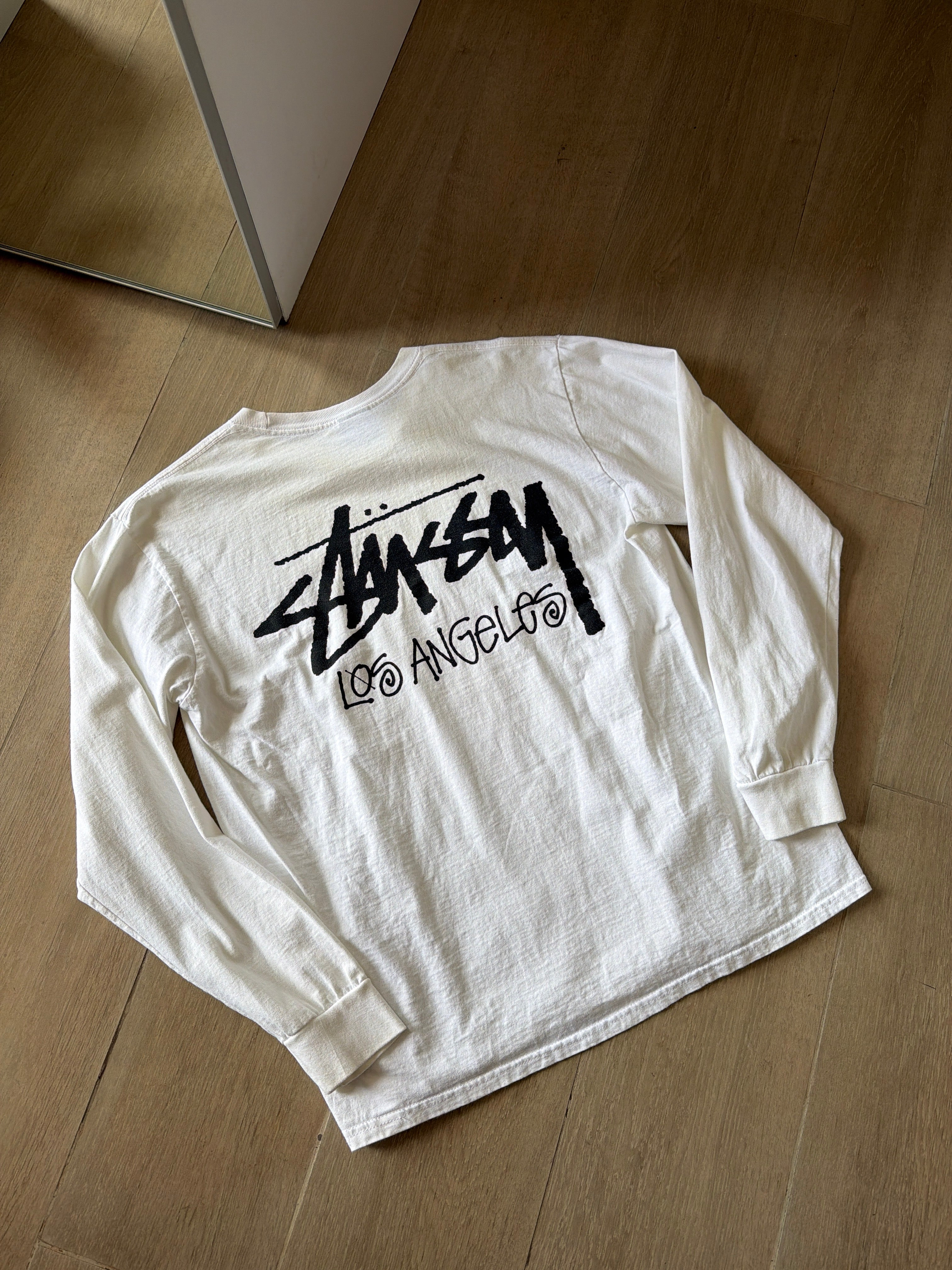 Stüssy Los Ángeles Chapter Basic Logo Longsleeve White
