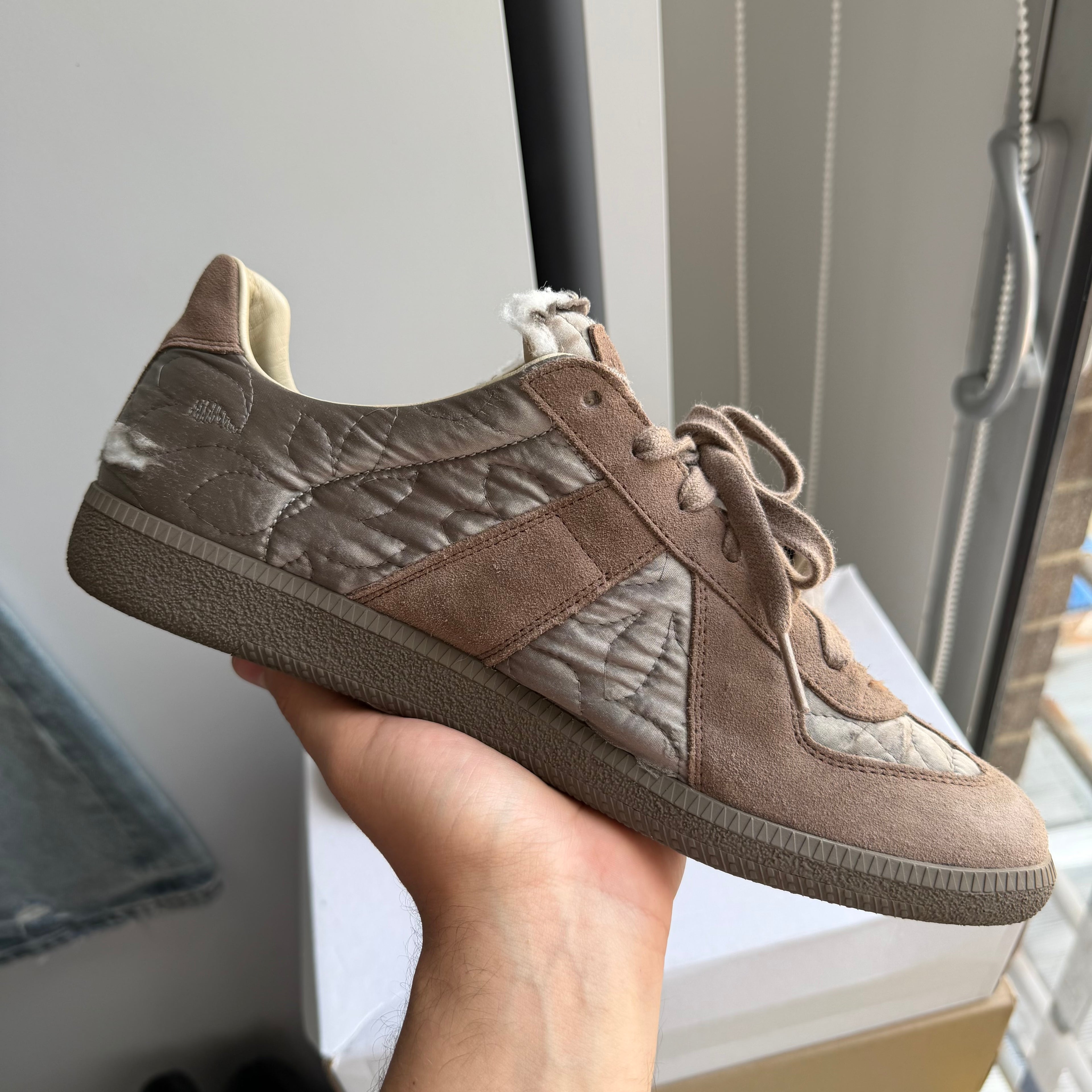Maison Margiela Embroidered Replica GAT Sneakers Taupe