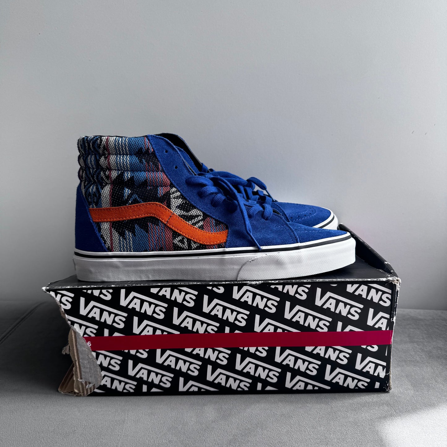 2013 Vans Sk8-Hi Inca True Blue Orange Knicks Supreme Team