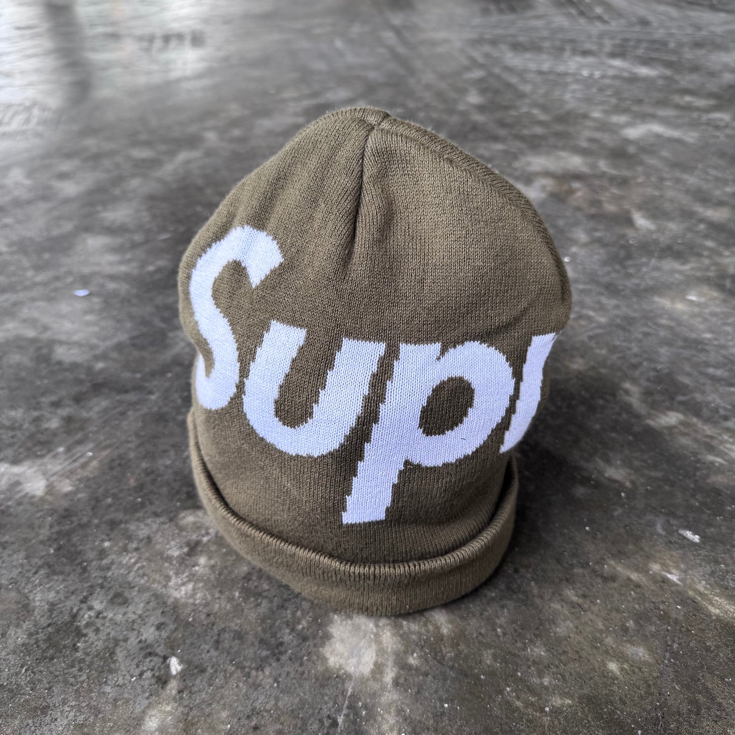 Supreme Big Logo Beanie (FW24) Olive