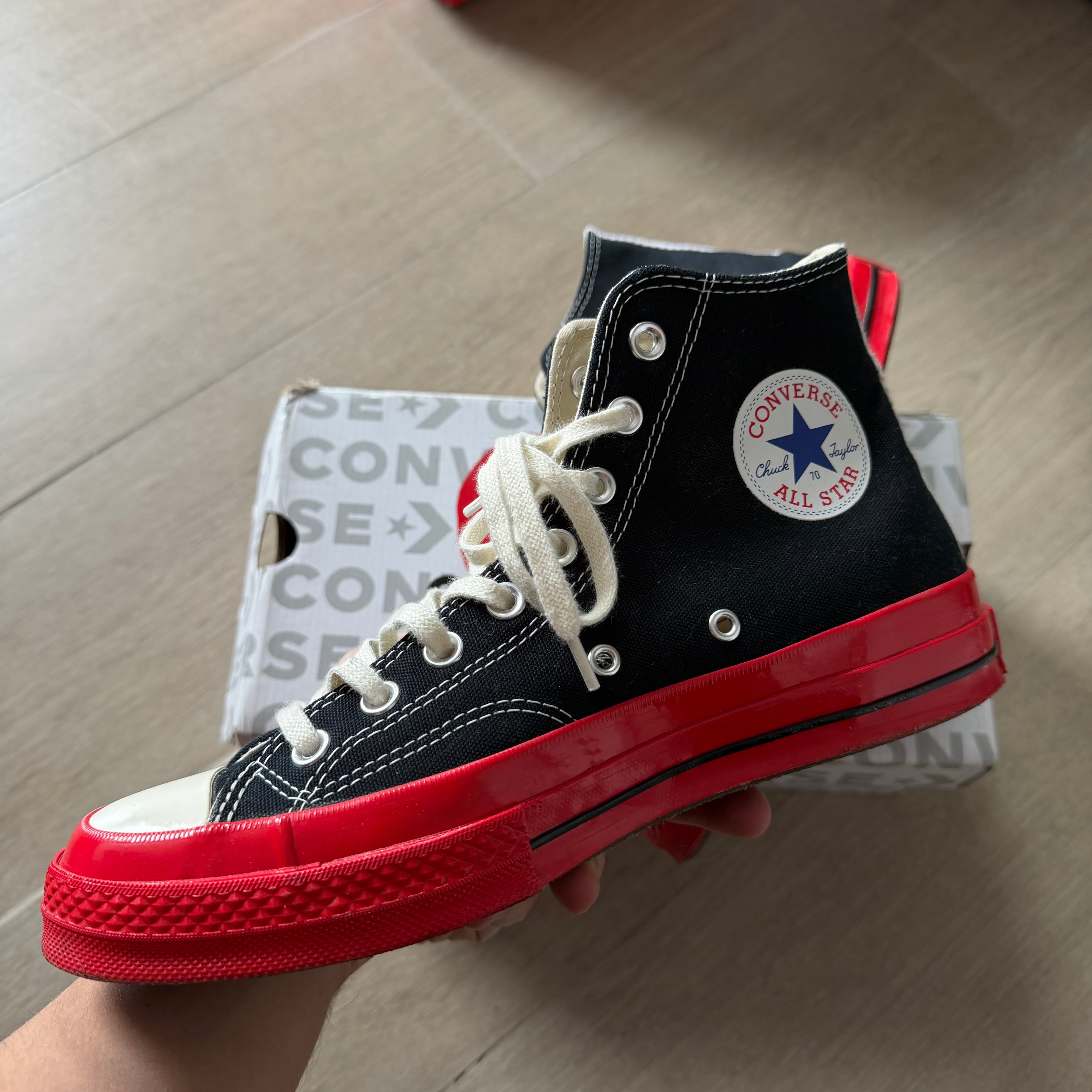 Converse x CDG Play Chuck Taylor 70 Hi Sneakers