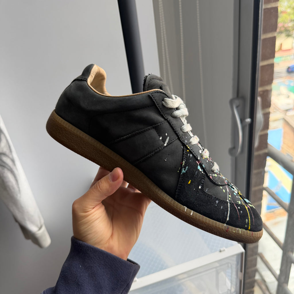 Maison Margiela Paint Splatter Replica GAT Sneakers Black