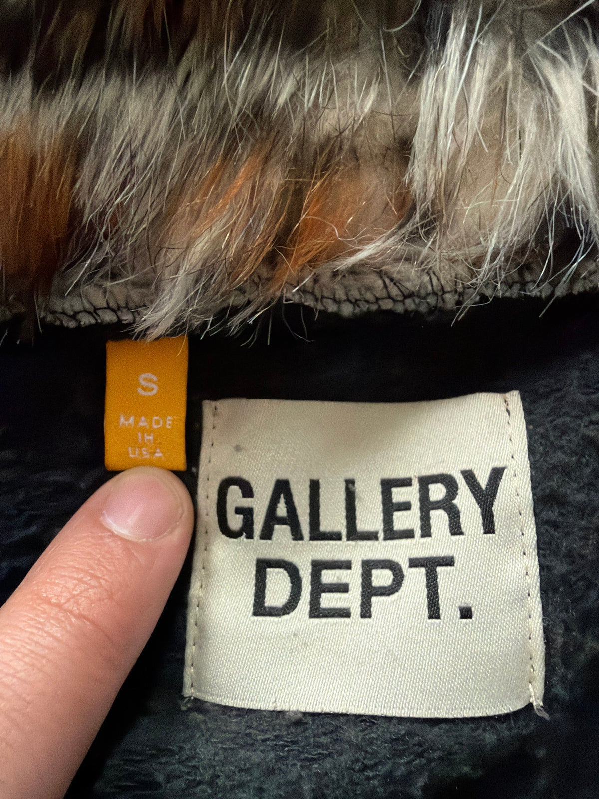 Gallery Dept. ATK “Art That Kills” Faux Fur Lined Zip Up Hoodie (S/M)