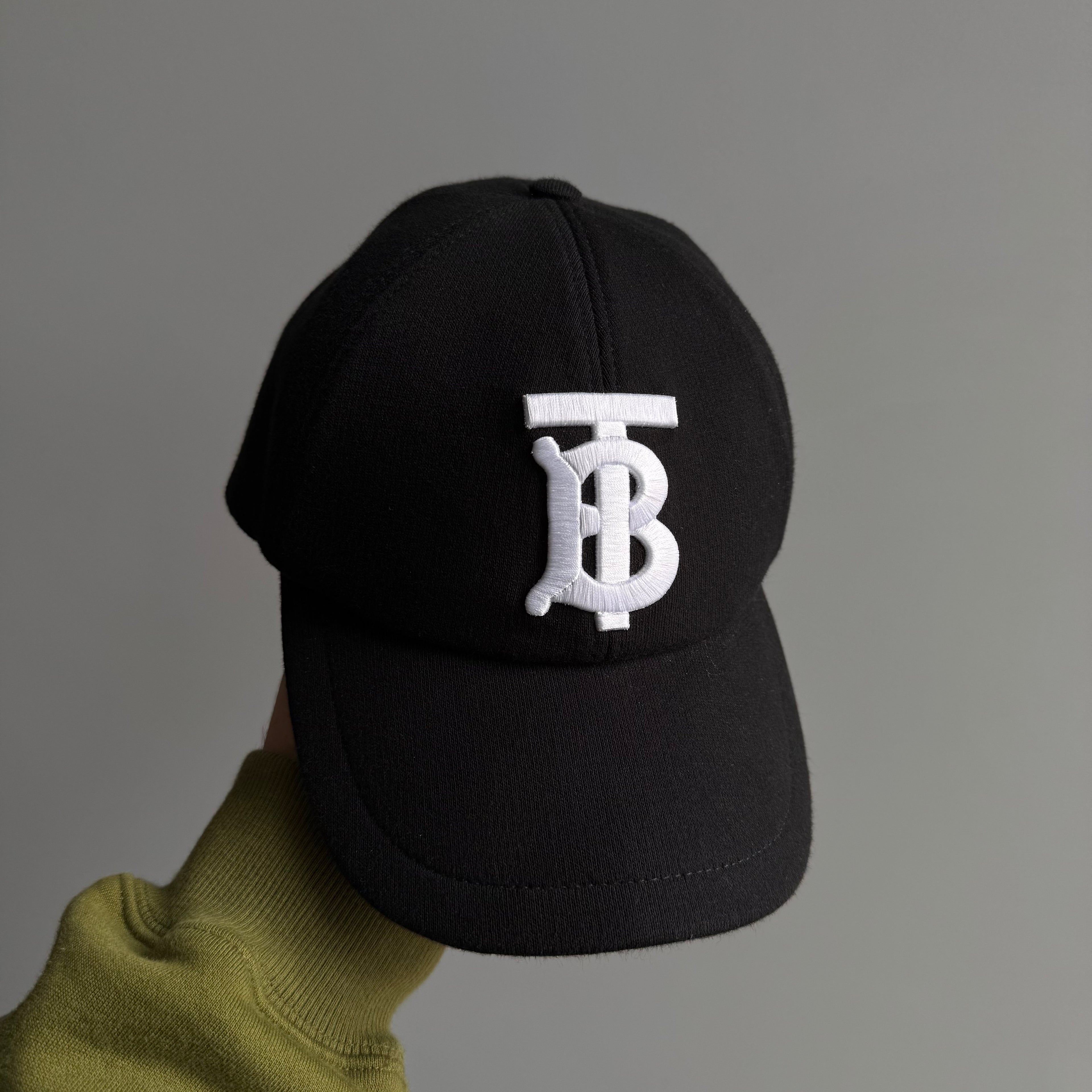 Burberry Monogram Motif Jersey Cotton Baseball Cap Black/White