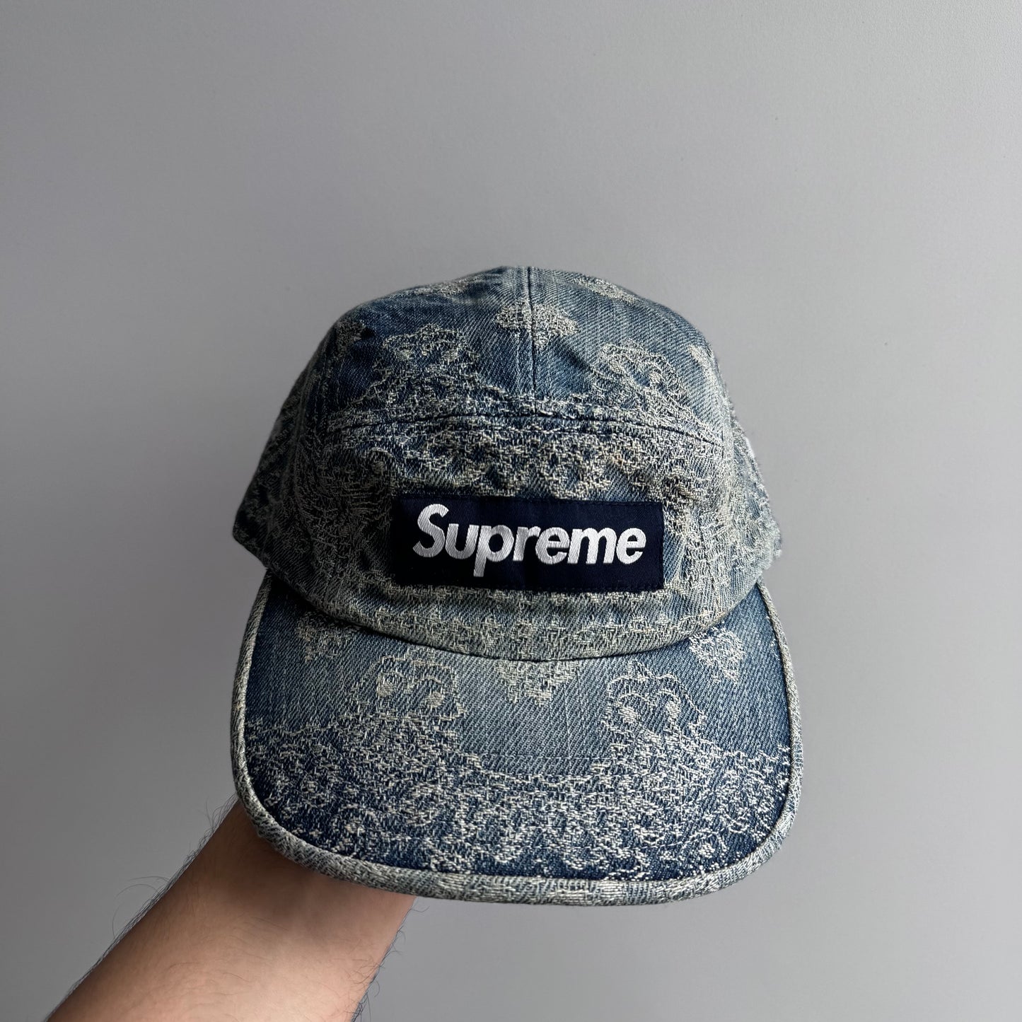 Supreme Bandana Jacquard Denim Camp Cap SS25
